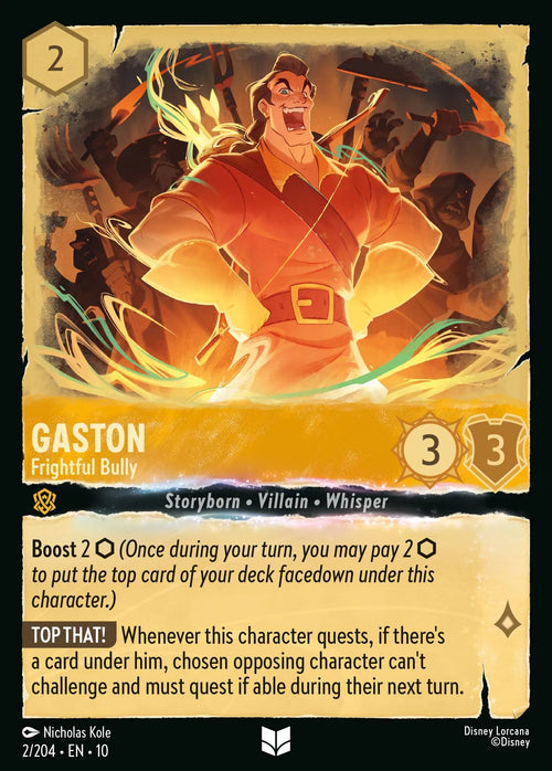 002/204 Gaston - Frightful Bully | Disney Lorcana Whispers in the Well