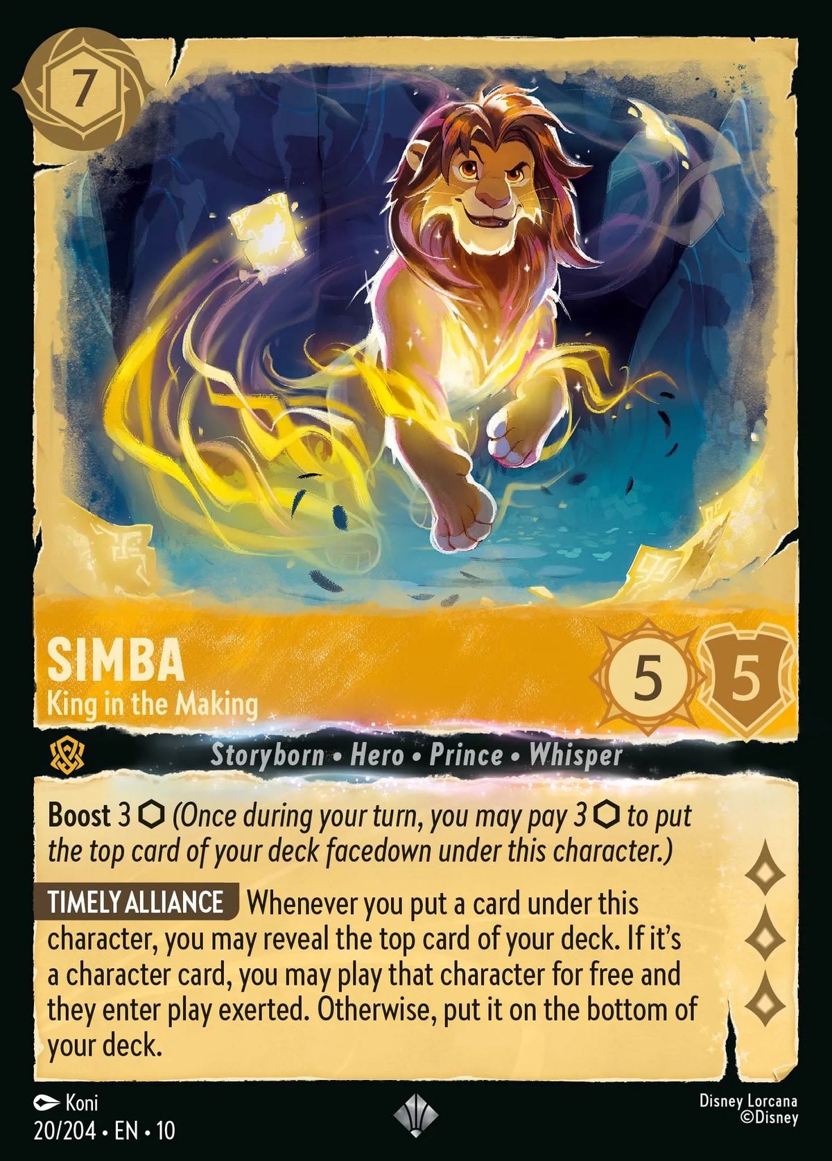 020/204 Simba - King in the Making | Disney Lorcana Whispers in the Well