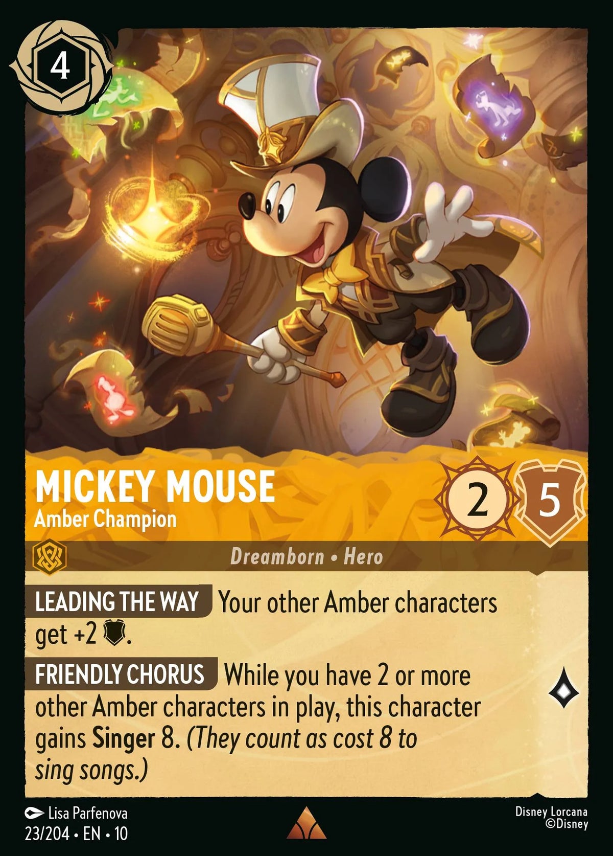 023/204 Mickey Mouse - Amber Champion | Disney Lorcana Whispers in the Well