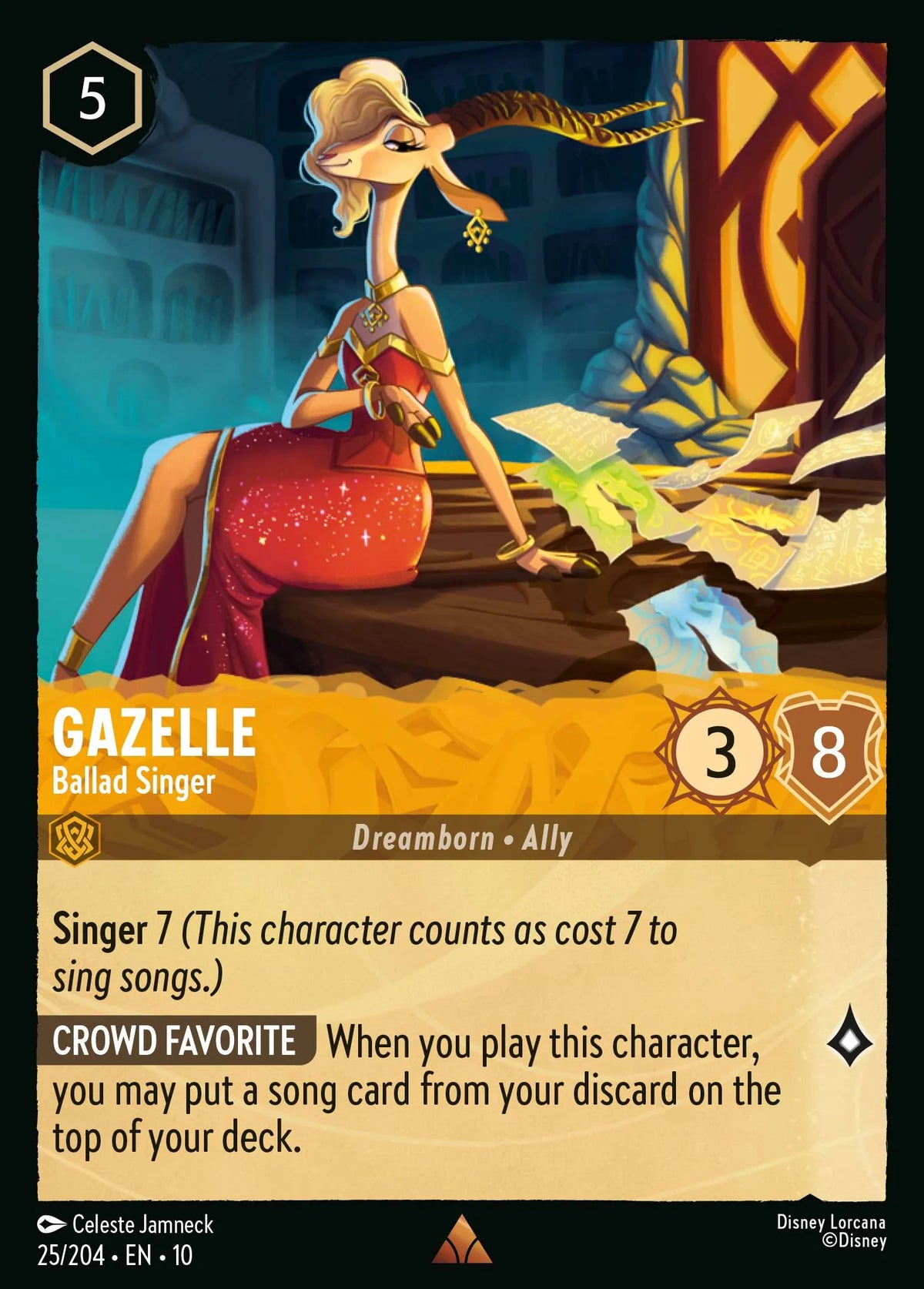 025/204 Gazelle - Ballad Singer | Disney Lorcana Whispers in the Well