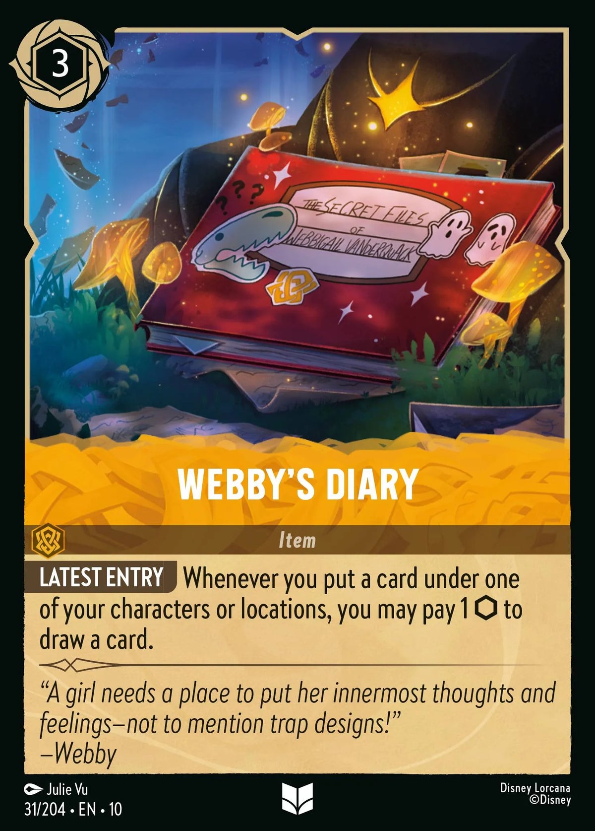 031/204 Webby's Diary | Disney Lorcana Whispers in the Well