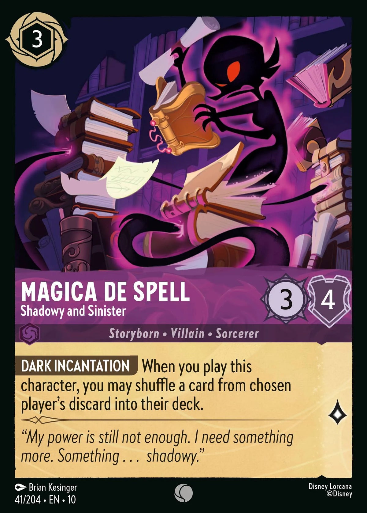 041/204 Magica De Spell - Shadowy and Sinister | Disney Lorcana Whispers in the Well