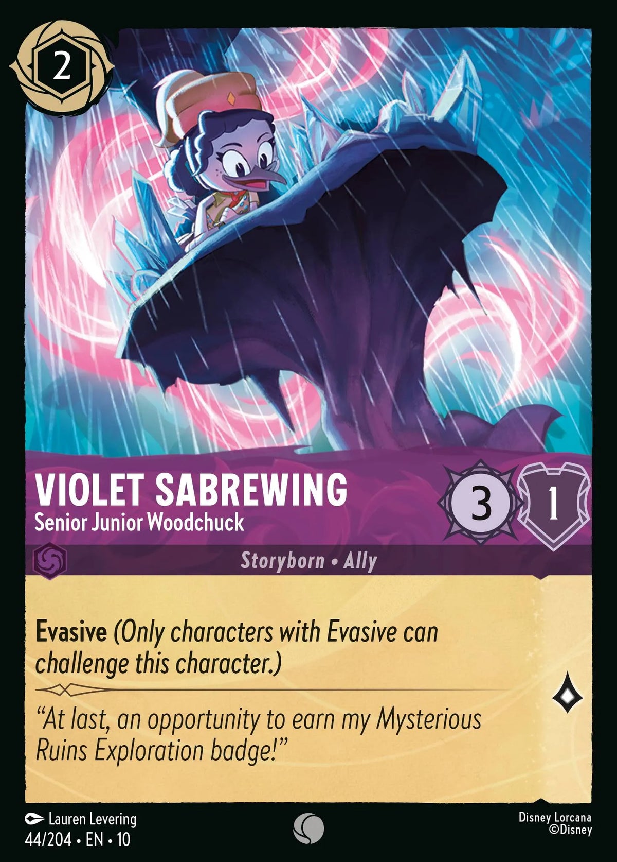 044/204 Violet Sabrewing - Senior Junior Woodchuck | Disney Lorcana Whispers in the Well