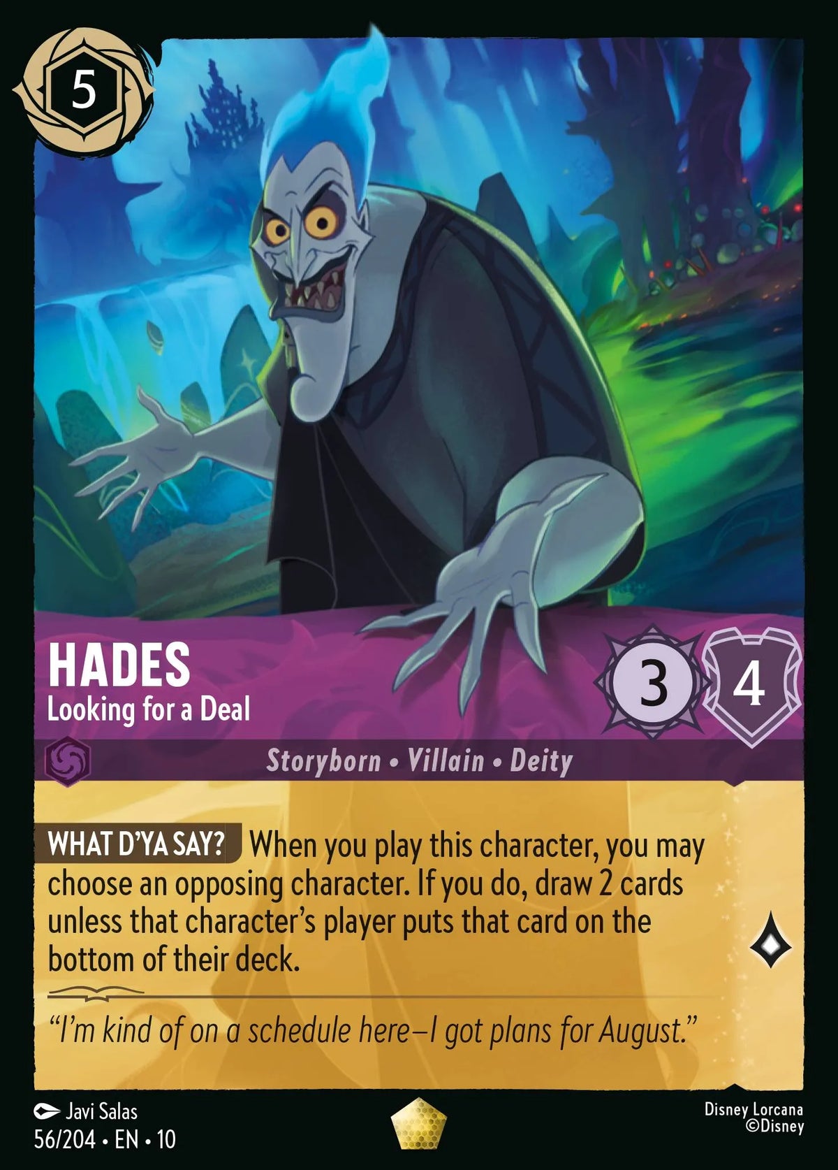 056/204 Hades - Looking for a Deal | Disney Lorcana Whispers in the Well