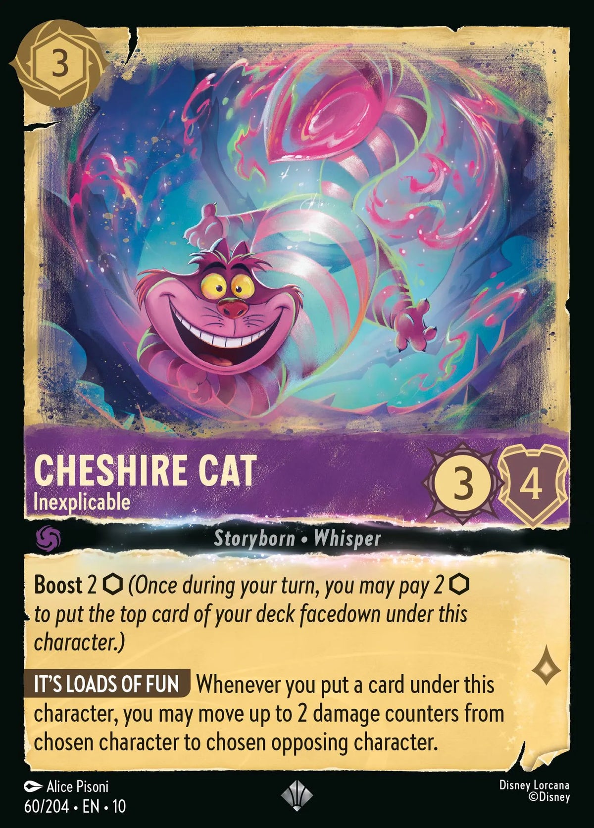 060/204 Cheshire Cat - Inexplicable | Disney Lorcana Whispers in the Well