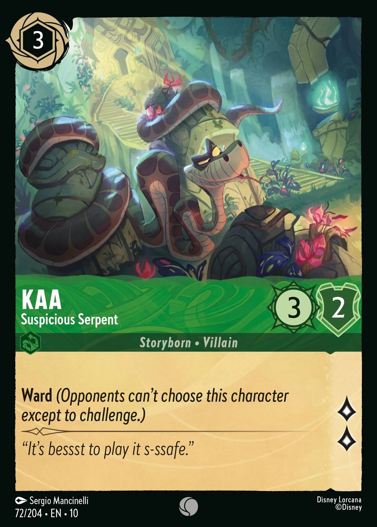 072/204 Kaa - Suspicious Serpent | Disney Lorcana Whispers in the Well