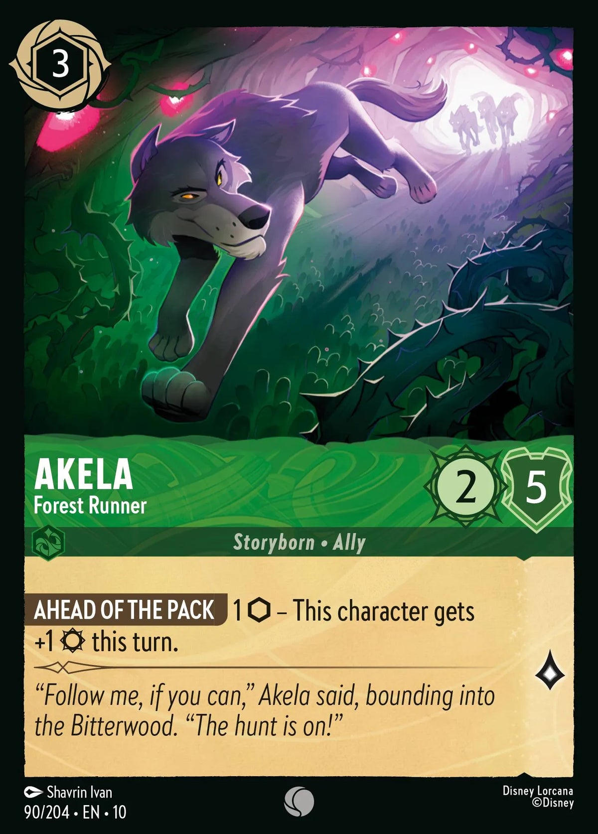 090/204 Akela - Forest Runner | Disney Lorcana Whispers in the Well