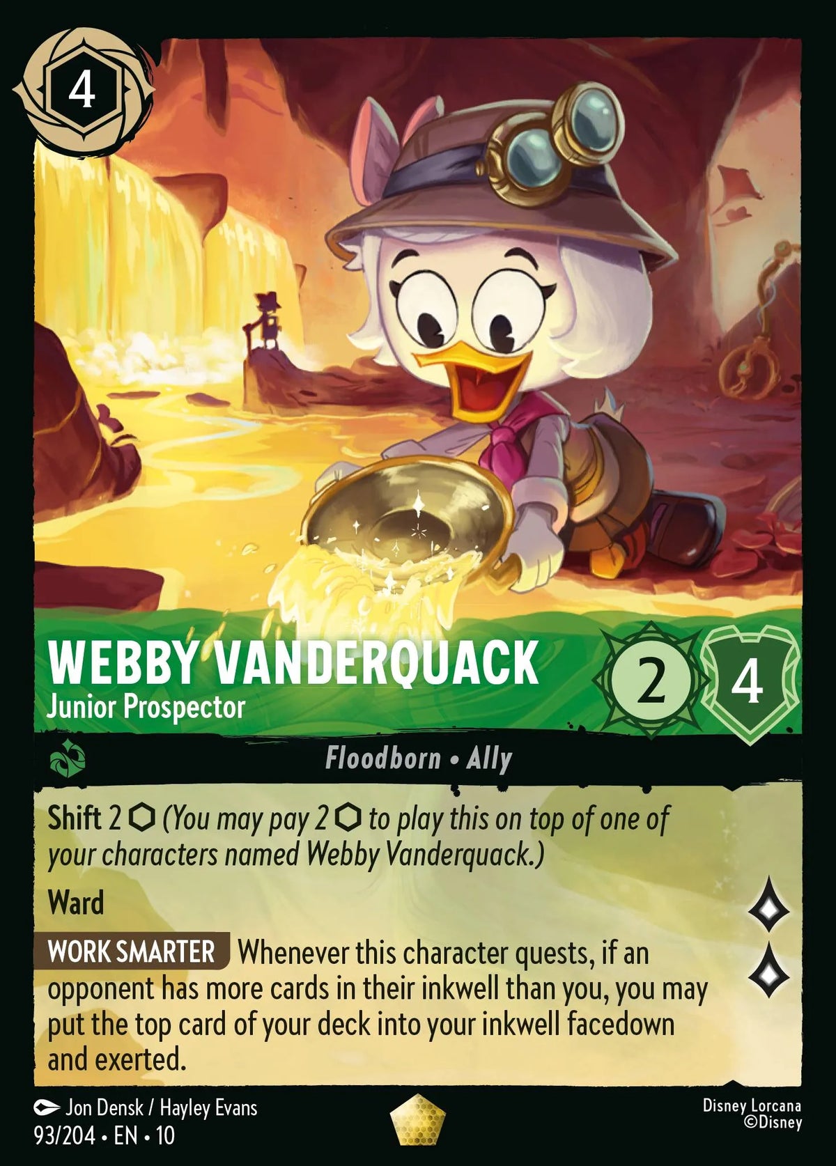 093/204 Webby Vanderquack - Junior Prospector | Disney Lorcana Whispers in the Well