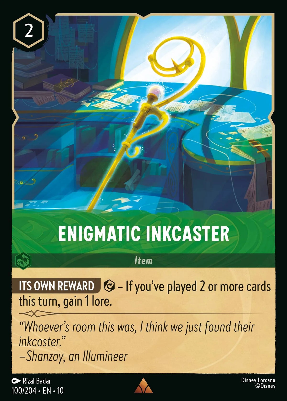 100/204 Enigmatic Inkcaster | Disney Lorcana Whispers in the Well