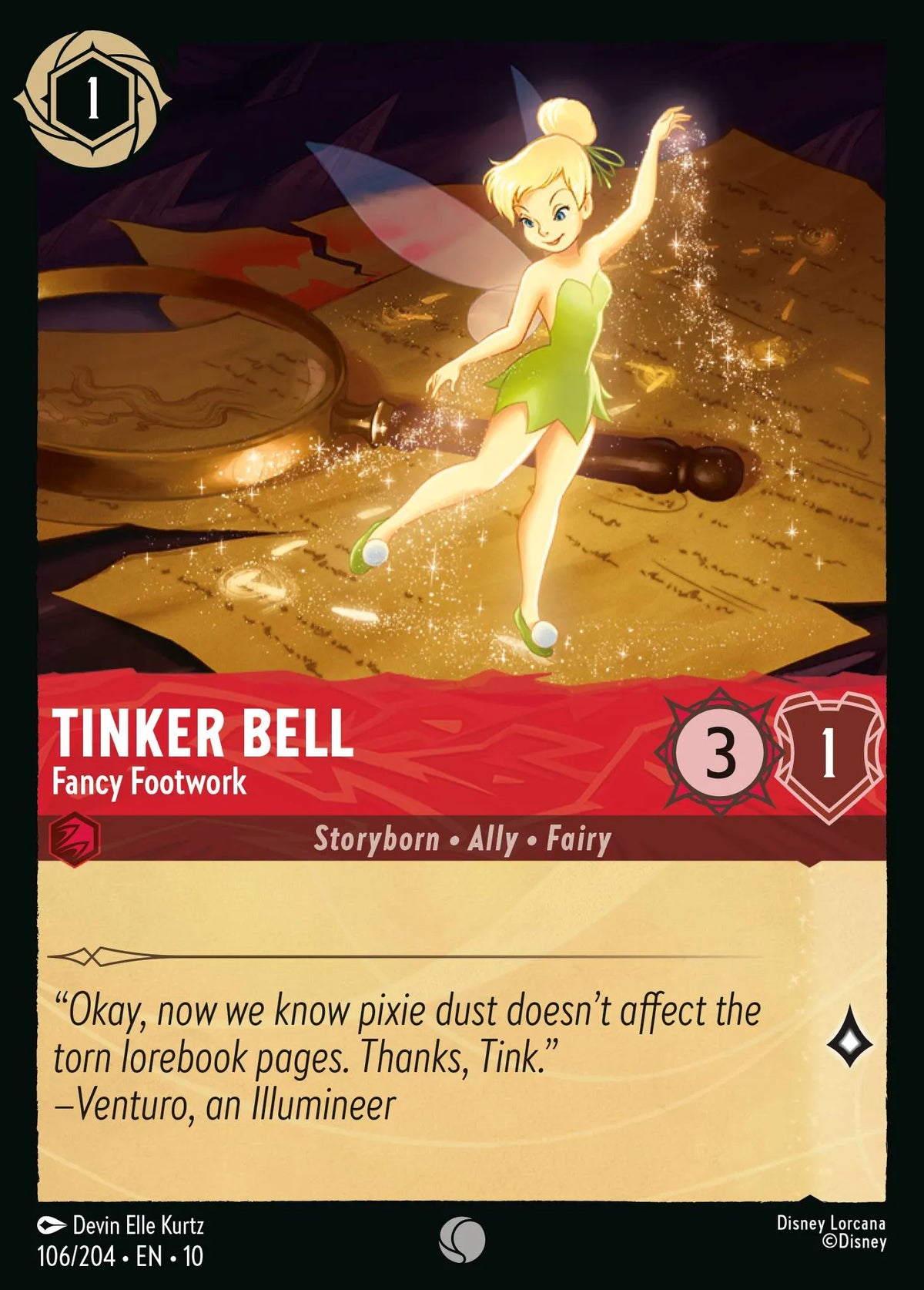 106/204 Tinker Bell - Fancy Footwork | Disney Lorcana Whispers in the Well