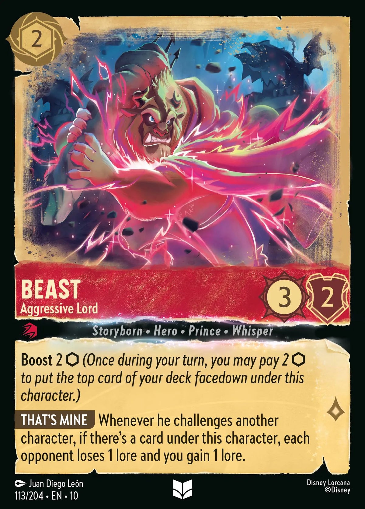 113/204 Beast - Aggressive Lord | Disney Lorcana Whispers in the Well