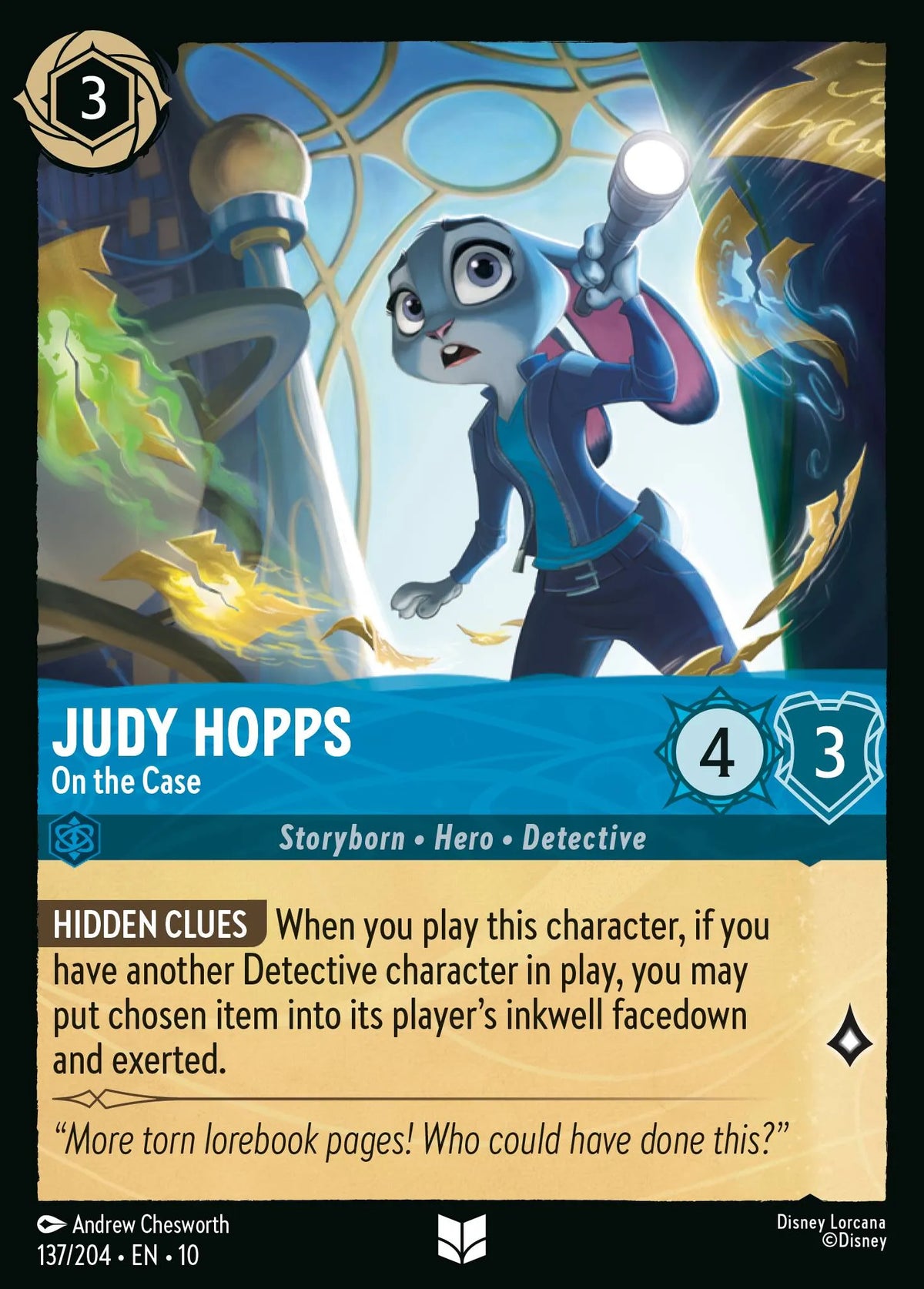 137/204 Judy Hopps - On the Case | Disney Lorcana Whispers in the Well