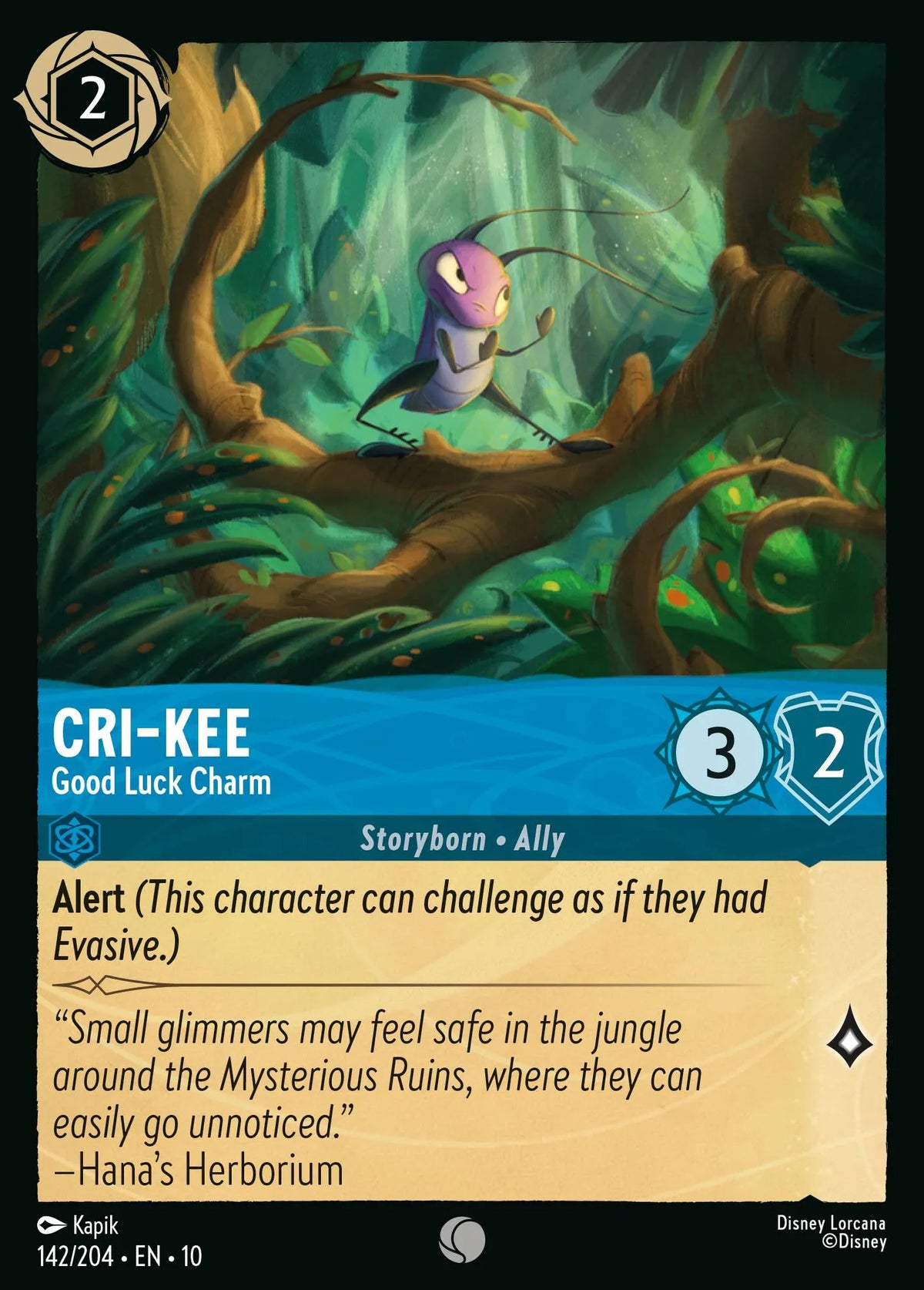 142/204 Cri-Kee - Good Luck Charm | Disney Lorcana Whispers in the Well