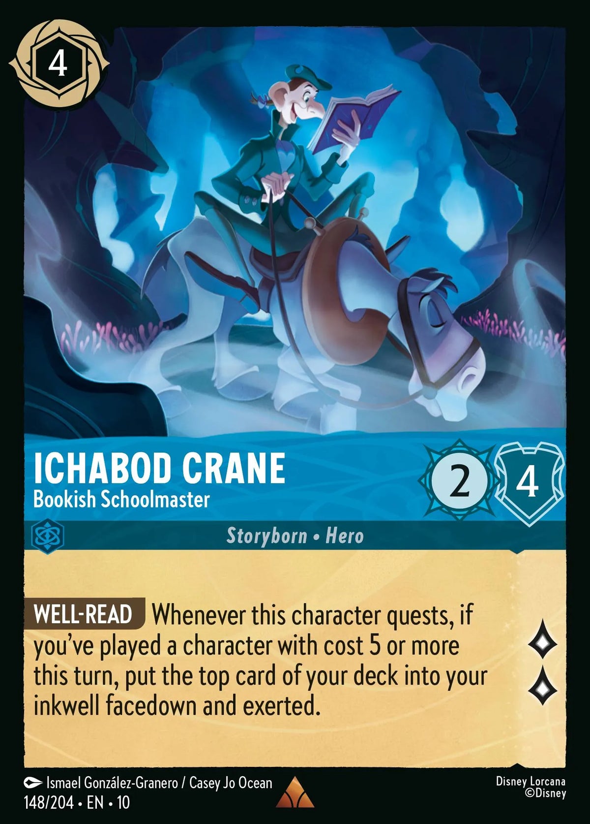 148/204 Ichabod Crane - Bookish Schoolmaster | Disney Lorcana Whispers in the Well