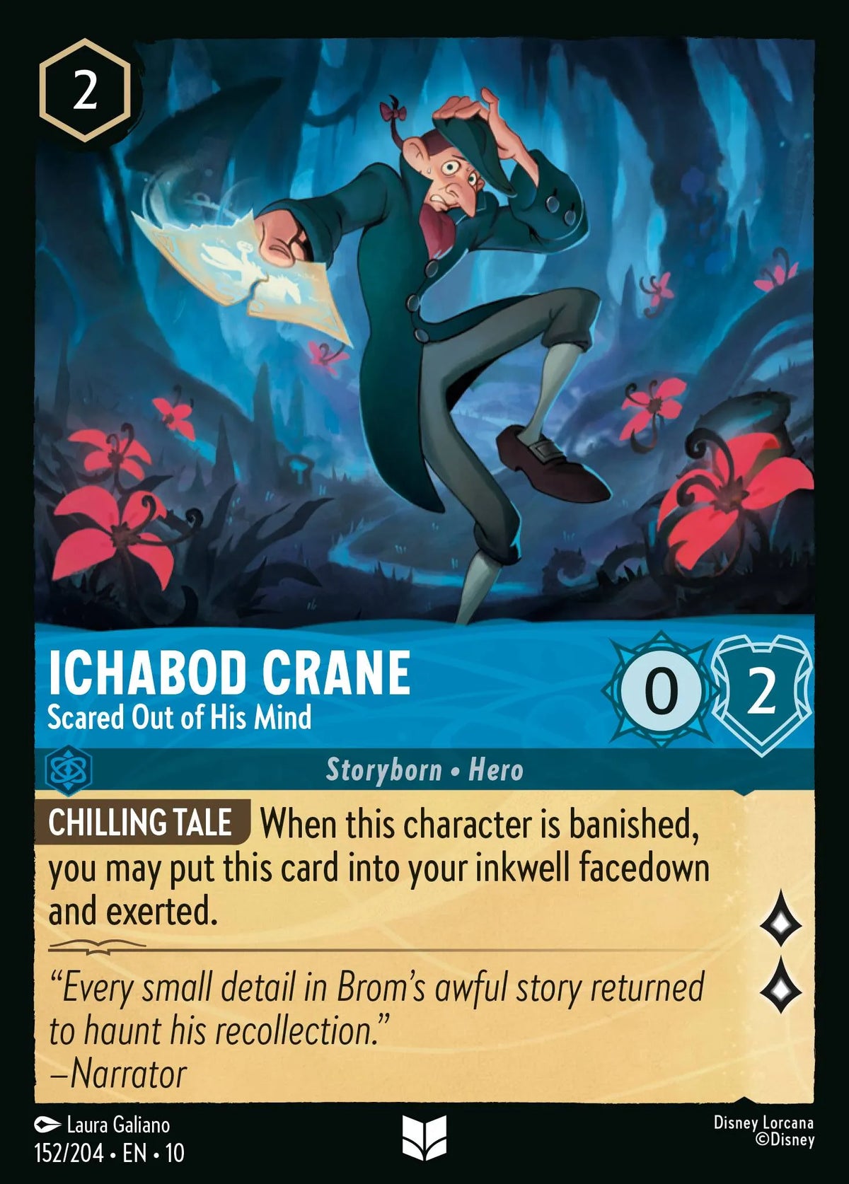 152/204 Ichabod Crane - Scared Out of His Mind | Disney Lorcana Whispers in the Well