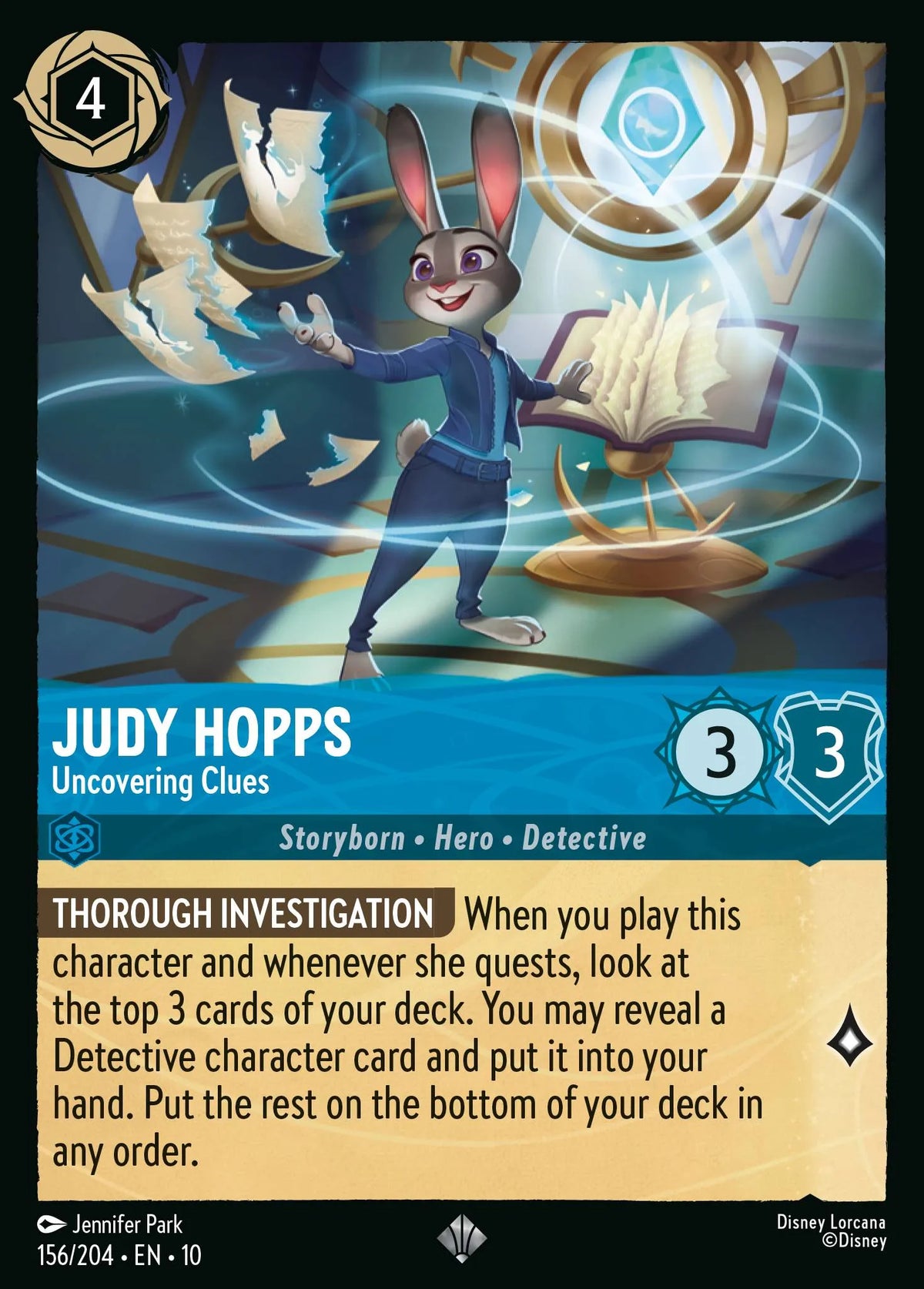 156/204 Judy Hopps - Uncovering Clues | Disney Lorcana Whispers in the Well