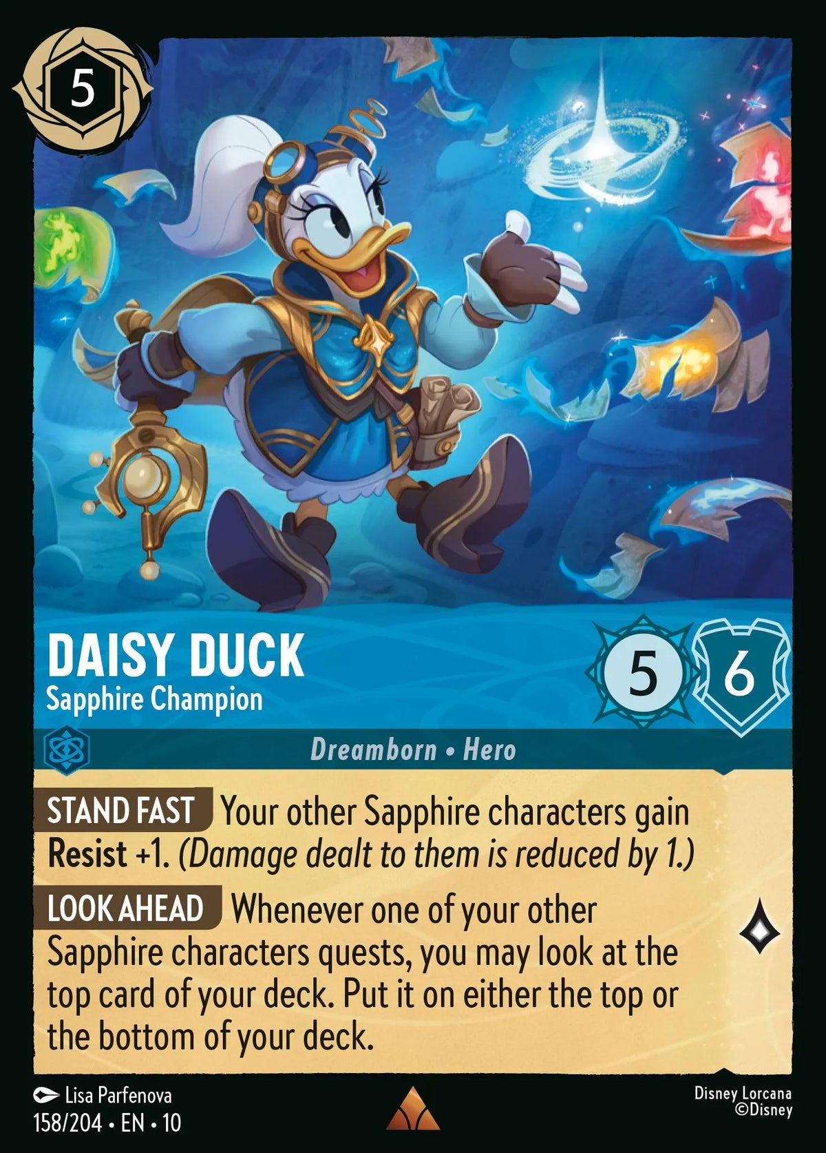 158/204 Daisy Duck - Sapphire Champion | Disney Lorcana Whispers in the Well