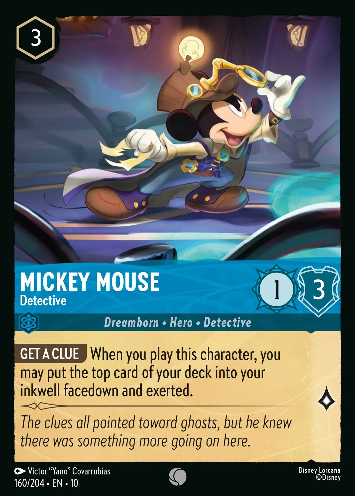 160/204 Mickey Mouse - Detective | Disney Lorcana Whispers in the Well