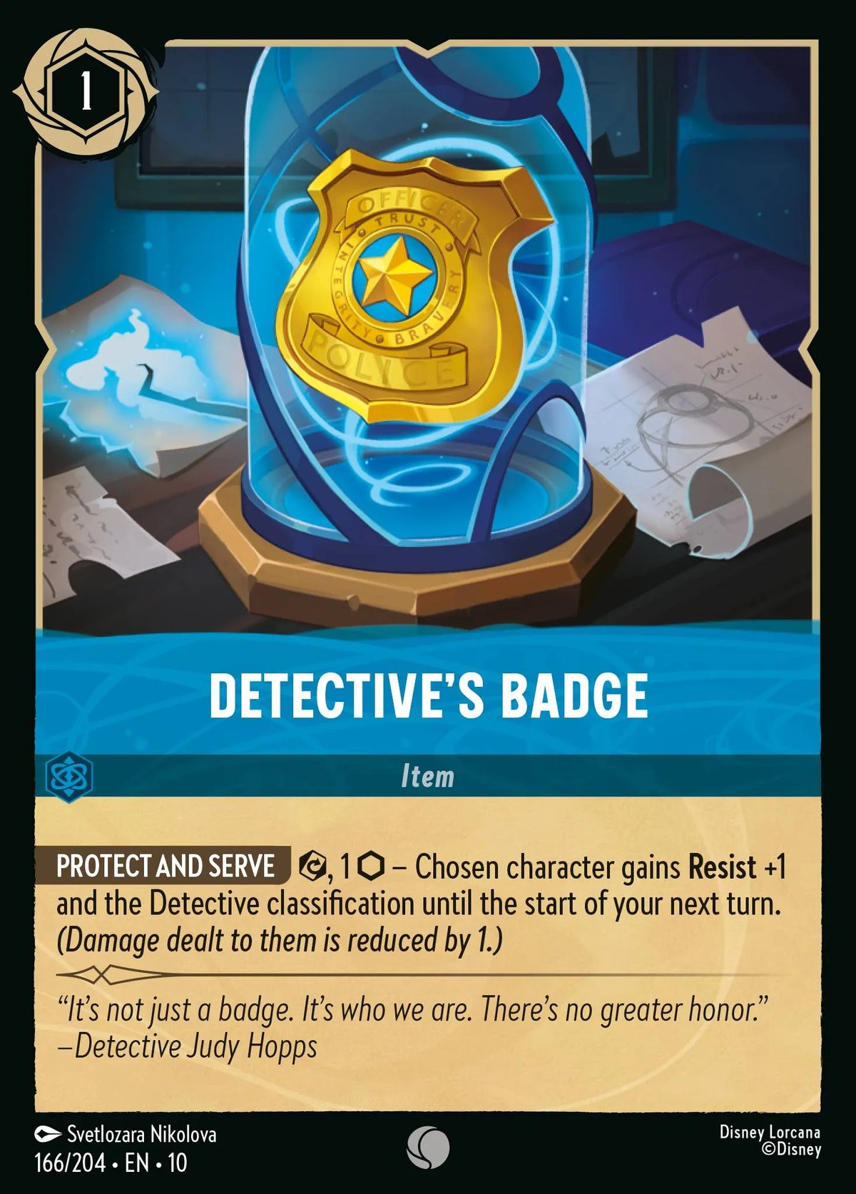 166/204 Detective's Badge | Disney Lorcana Whispers in the Well
