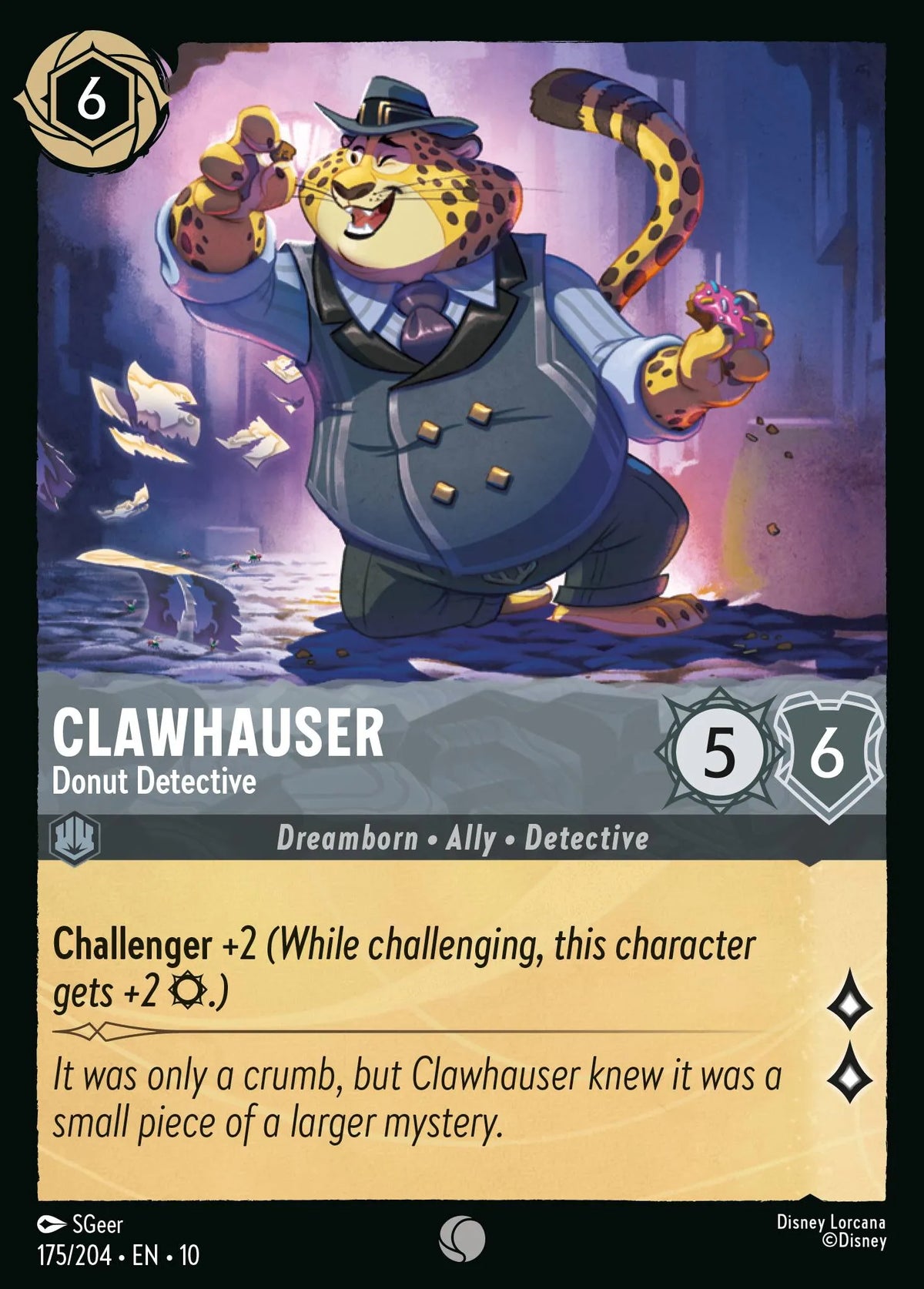 175/204 Clawhauser - Donut Detective | Disney Lorcana Whispers in the Well