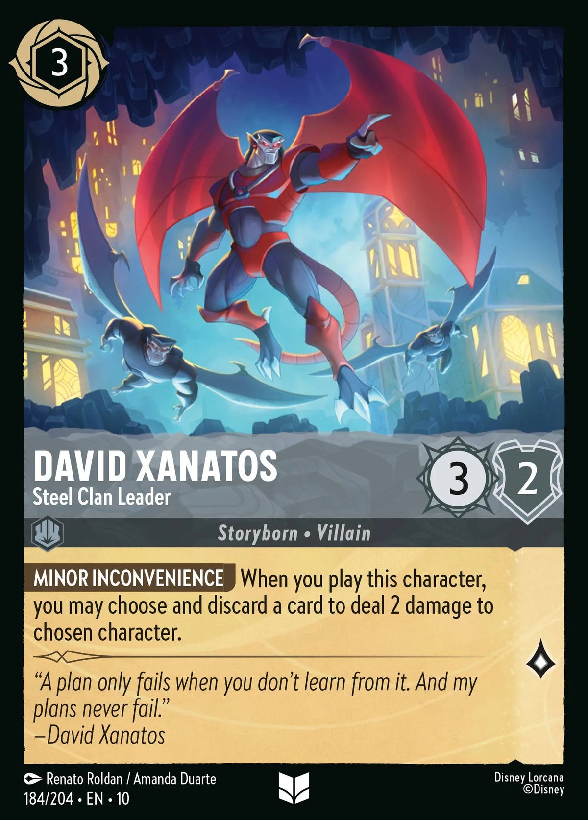 184/204 David Xanatos - Steel Clan Leader | Disney Lorcana Whispers in the Well