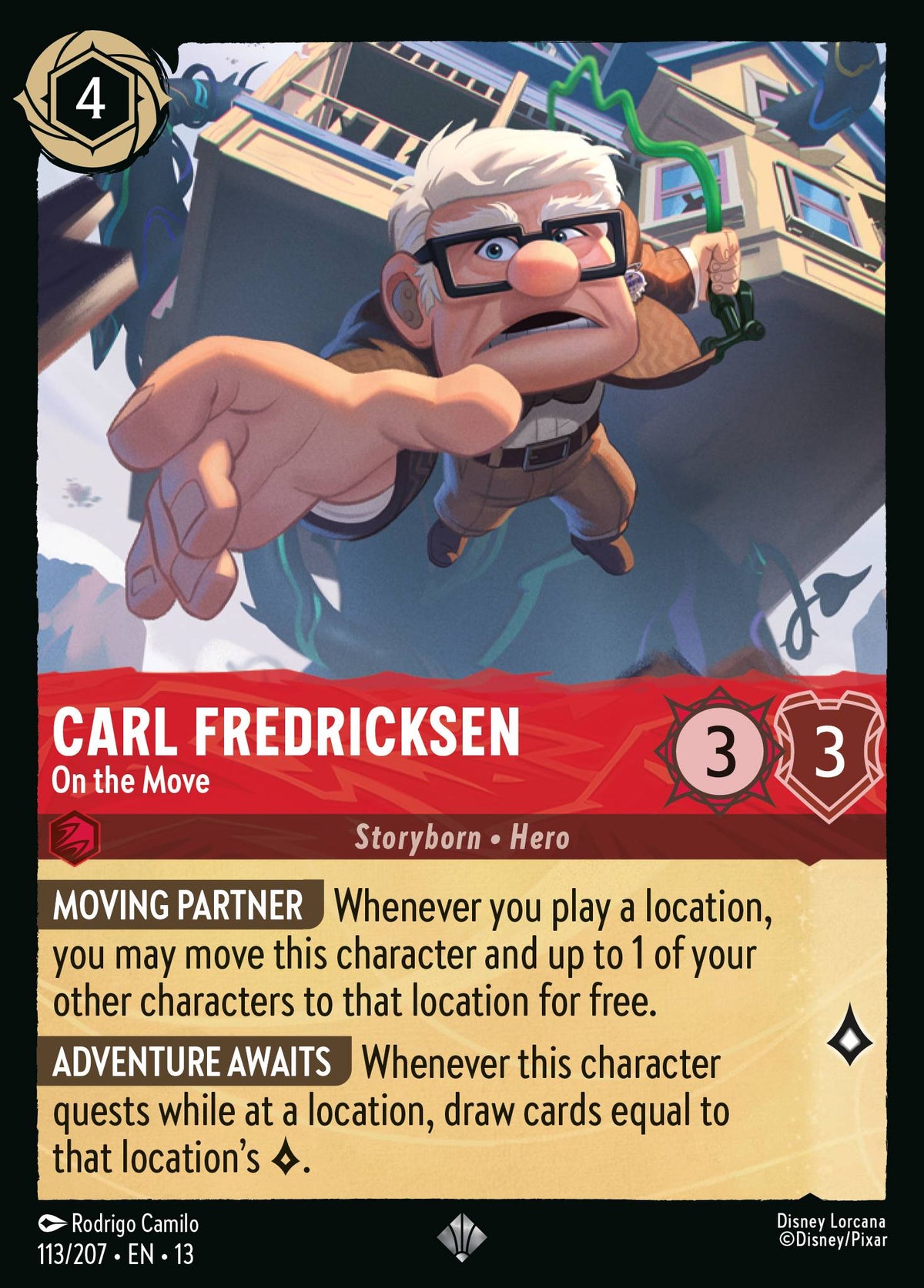 113/207 Carl Fredricksen - On the Move | Disney Lorcana Attack of the Vine!