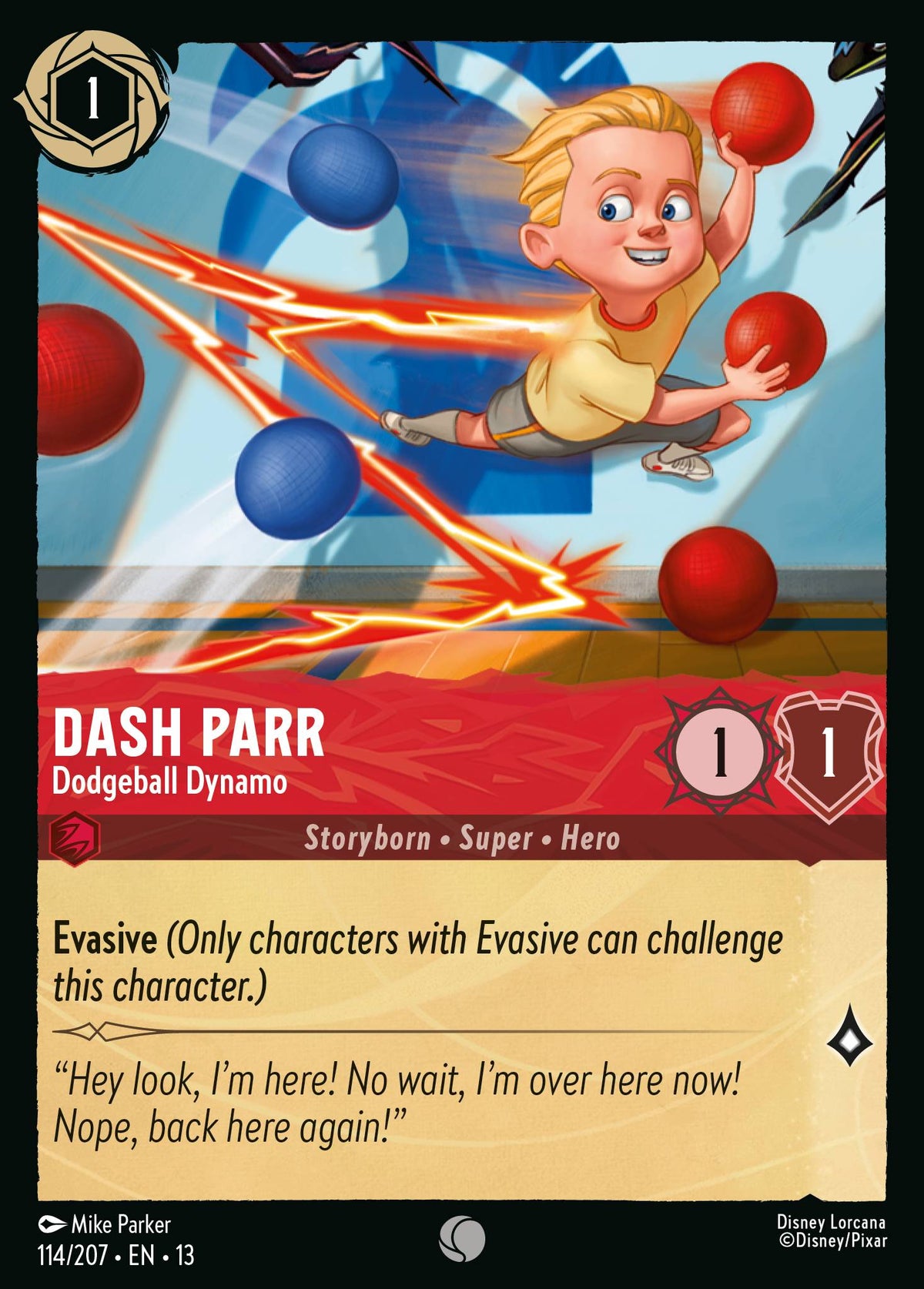 114/207 Dash Parr - Dodgeball Dynamo | Disney Lorcana Attack of the Vine!