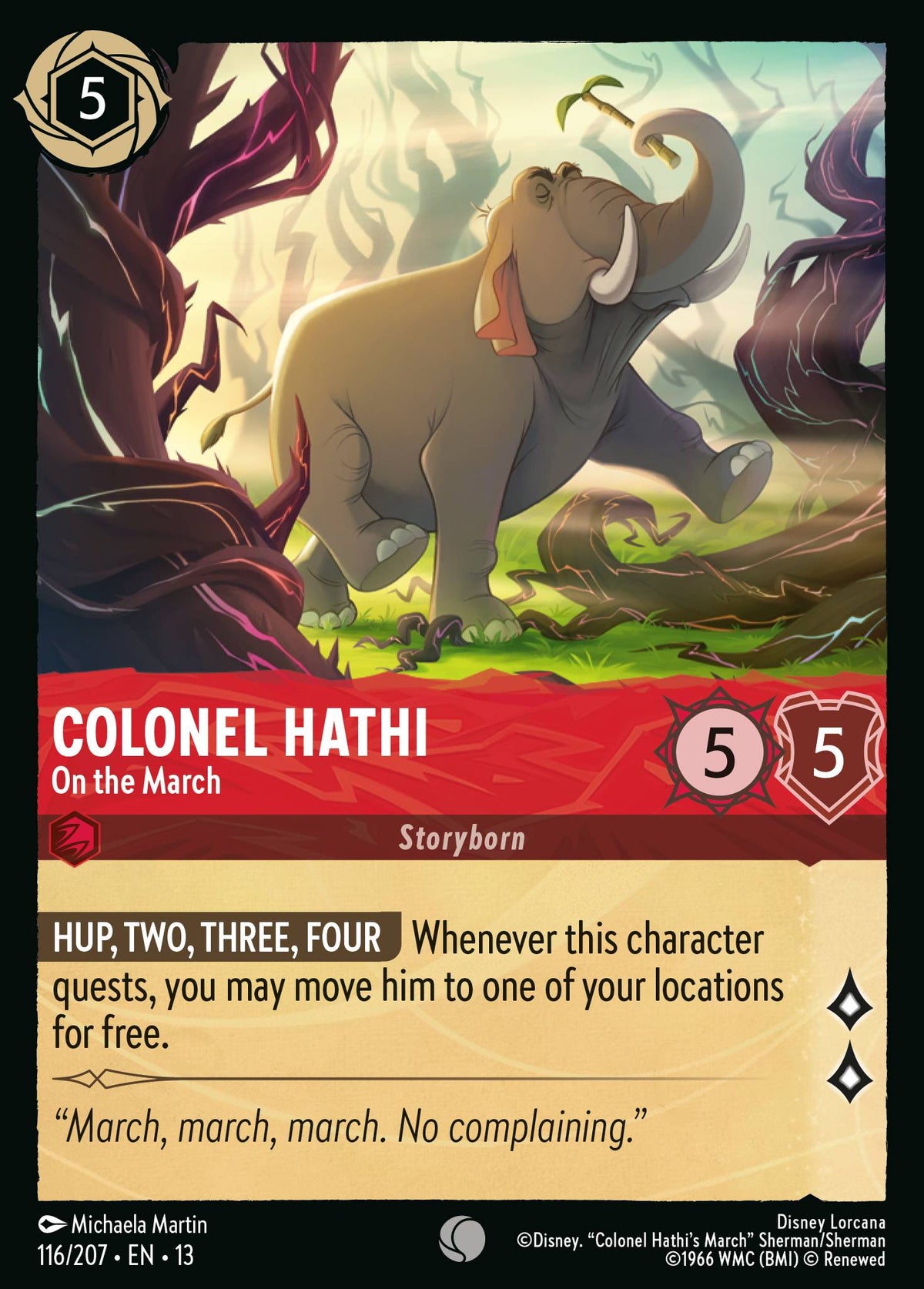 116/207 Colonel Hathi - On the March | Disney Lorcana Attack of the Vine!