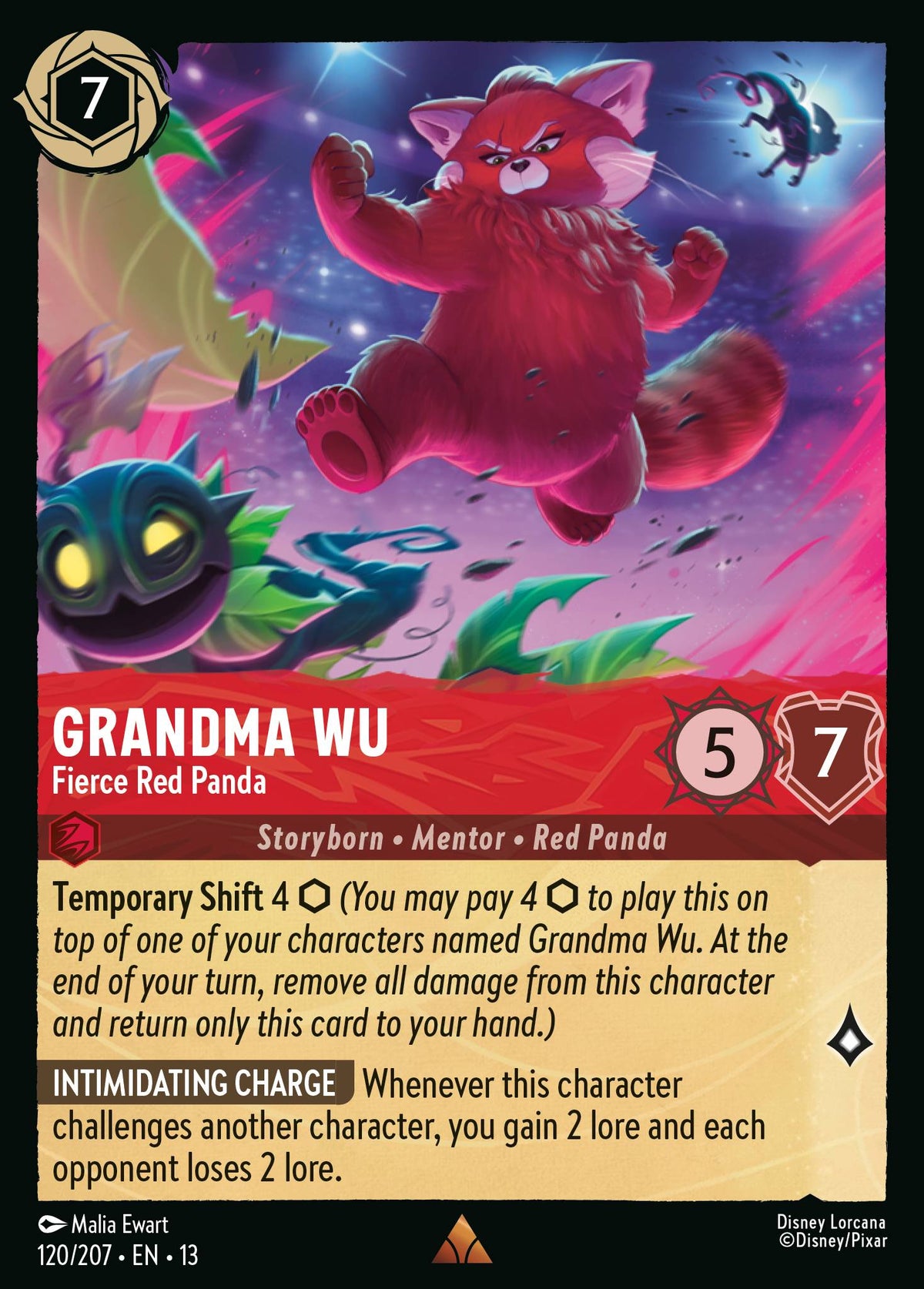 120/207 Grandma Wu - Fierce Red Panda | Disney Lorcana Attack of the Vine!