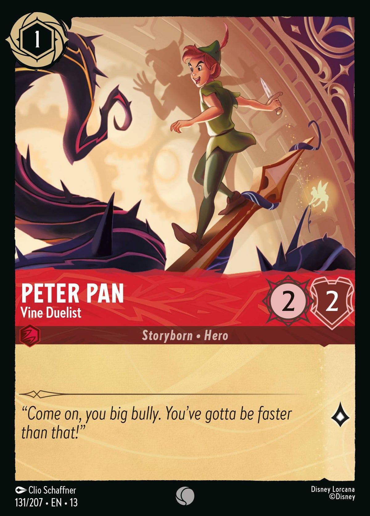 131/207 Peter Pan - Vine Duelist | Disney Lorcana Attack of the Vine!