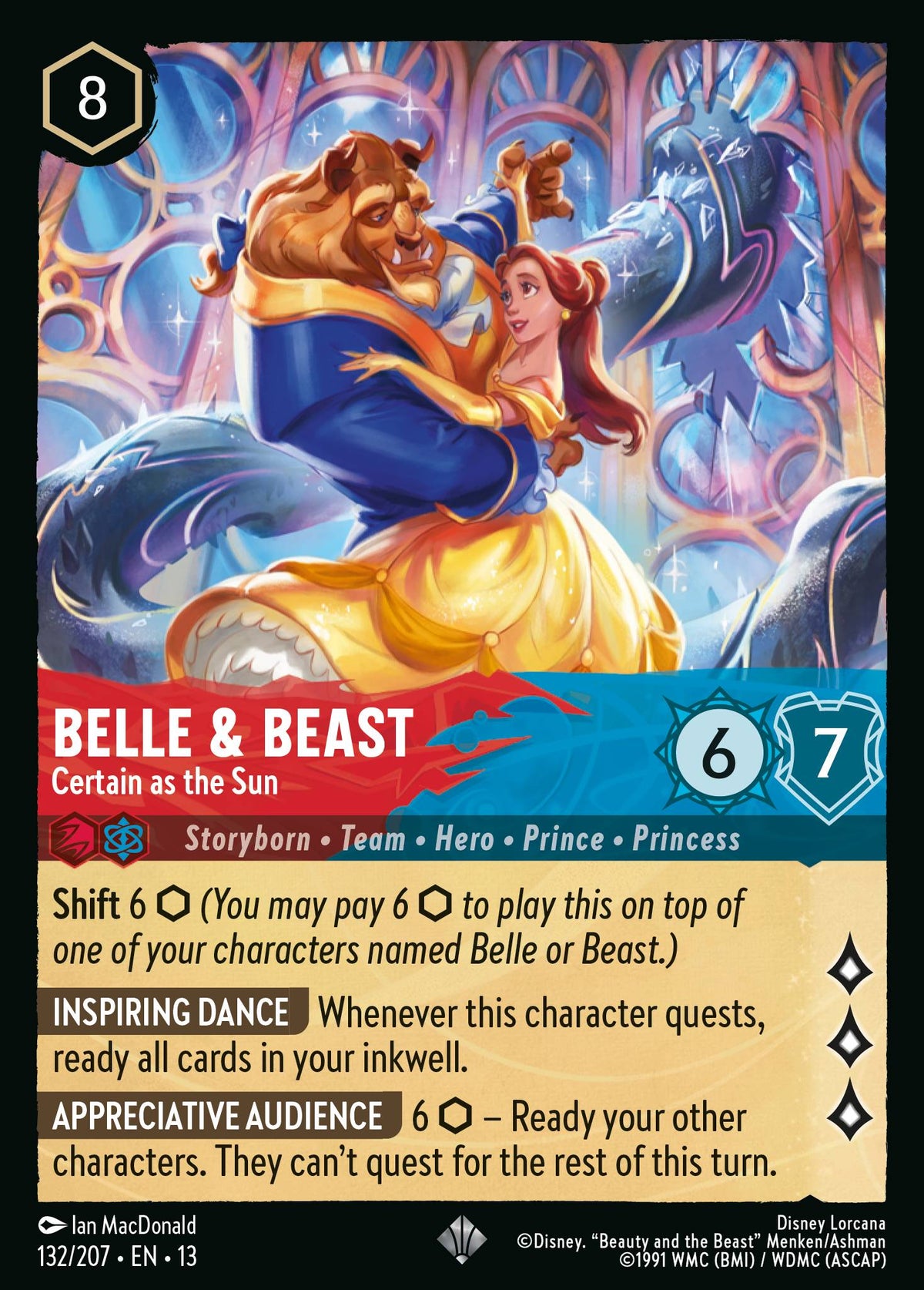 132/207 Belle & Beast - Certain as the Sun | Disney Lorcana Attack of the Vine!