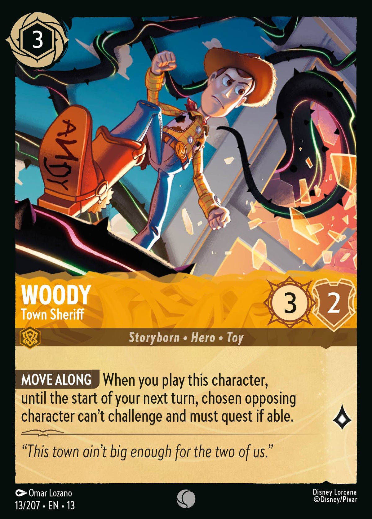 013/207 Woody - Town Sheriff | Disney Lorcana Attack of the Vine!