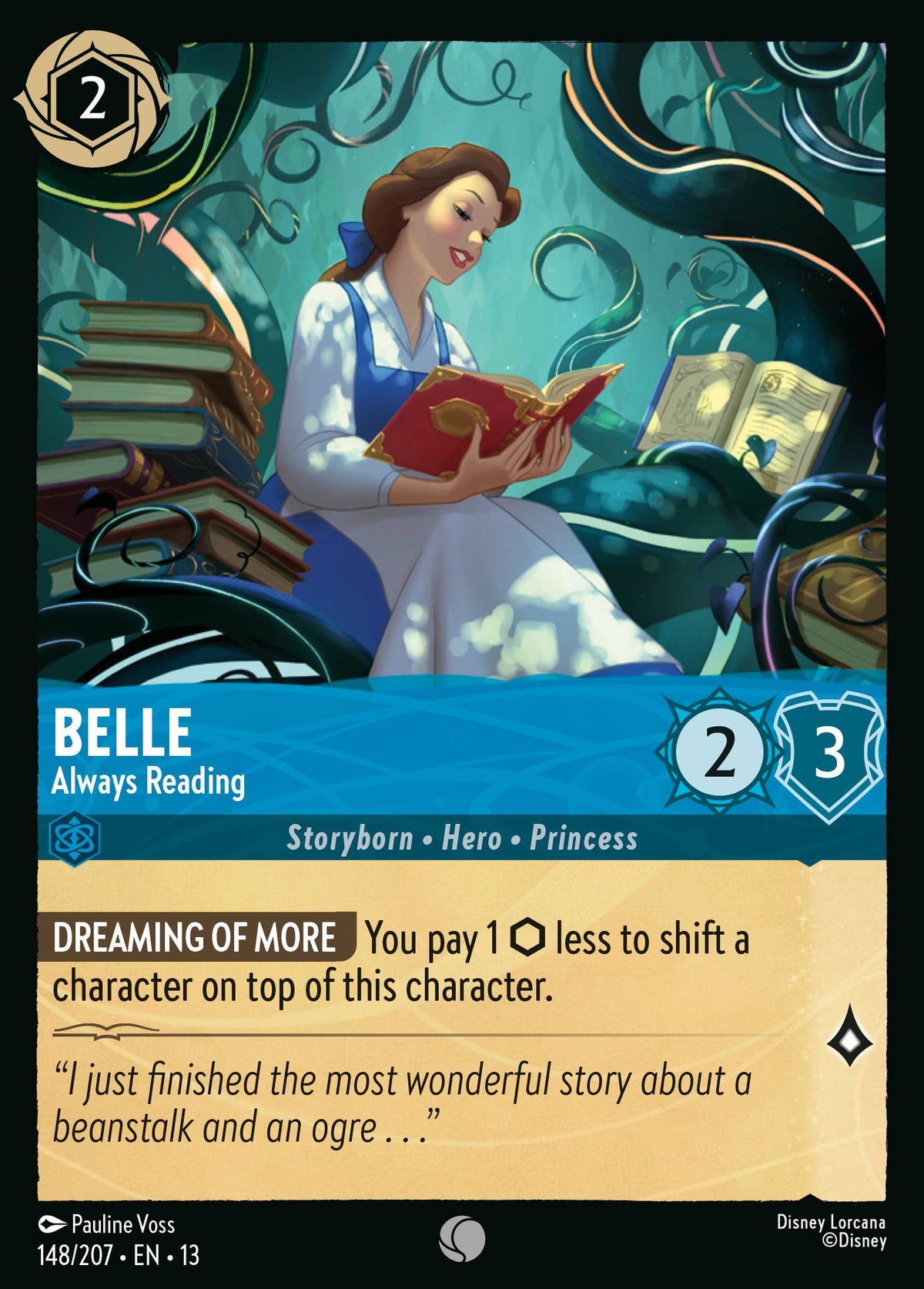 148/207 Belle - Always Reading | Disney Lorcana Attack of the Vine!