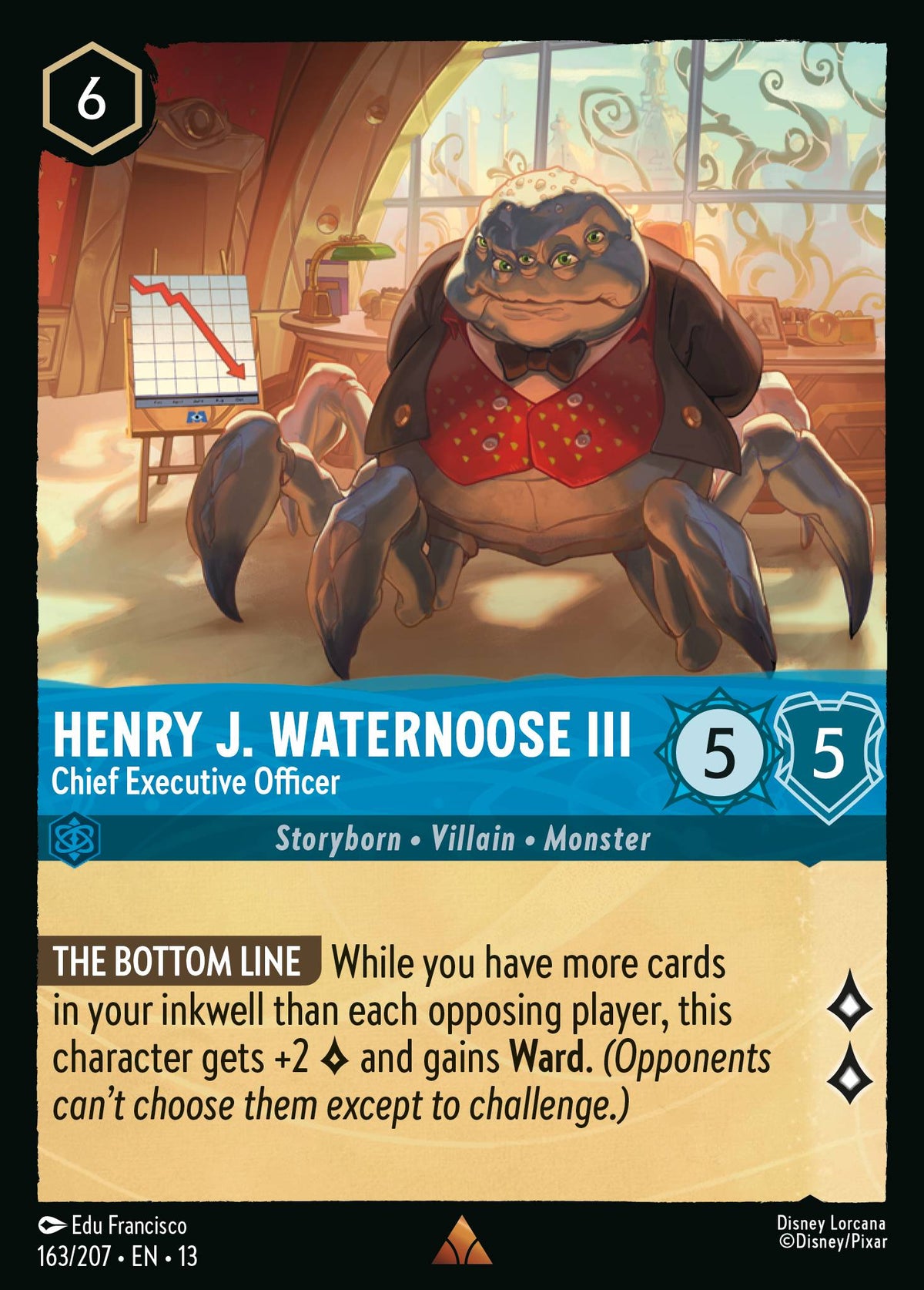163/207 Henry J. Waternoose III - Chief Executive Officer | Disney Lorcana Attack of the Vine!