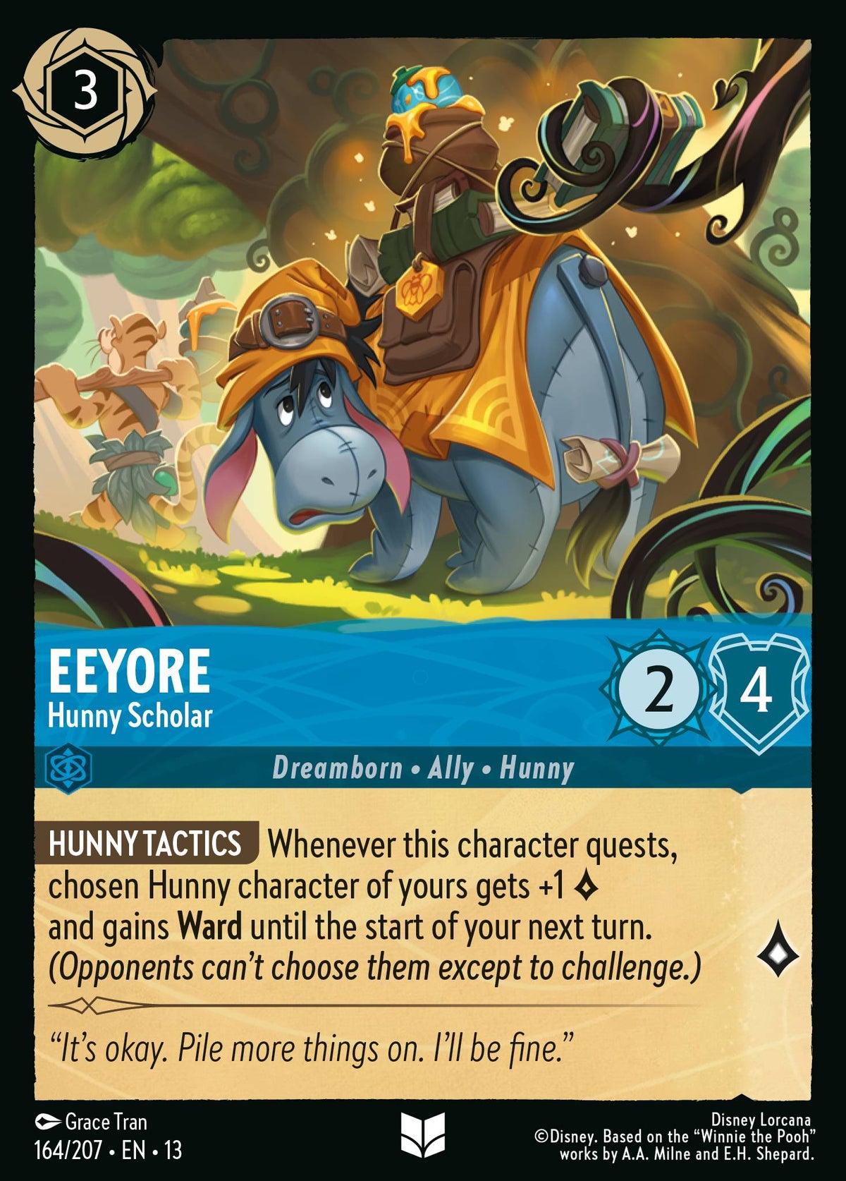 164/207 Eeyore - Hunny Scholar | Disney Lorcana Attack of the Vine!