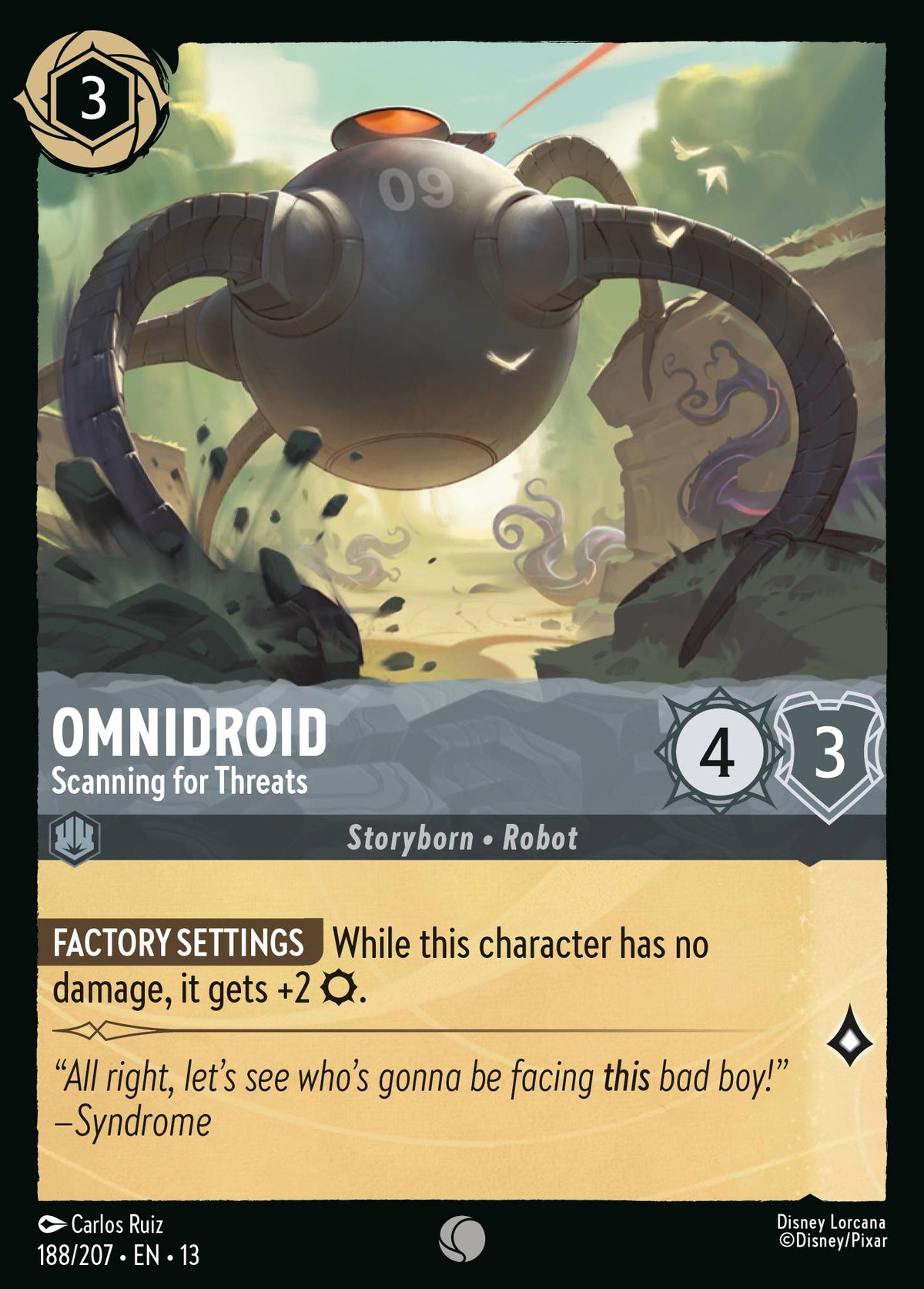 188/207 Omnidroid - Scanning for Threats | Disney Lorcana Attack of the Vine!