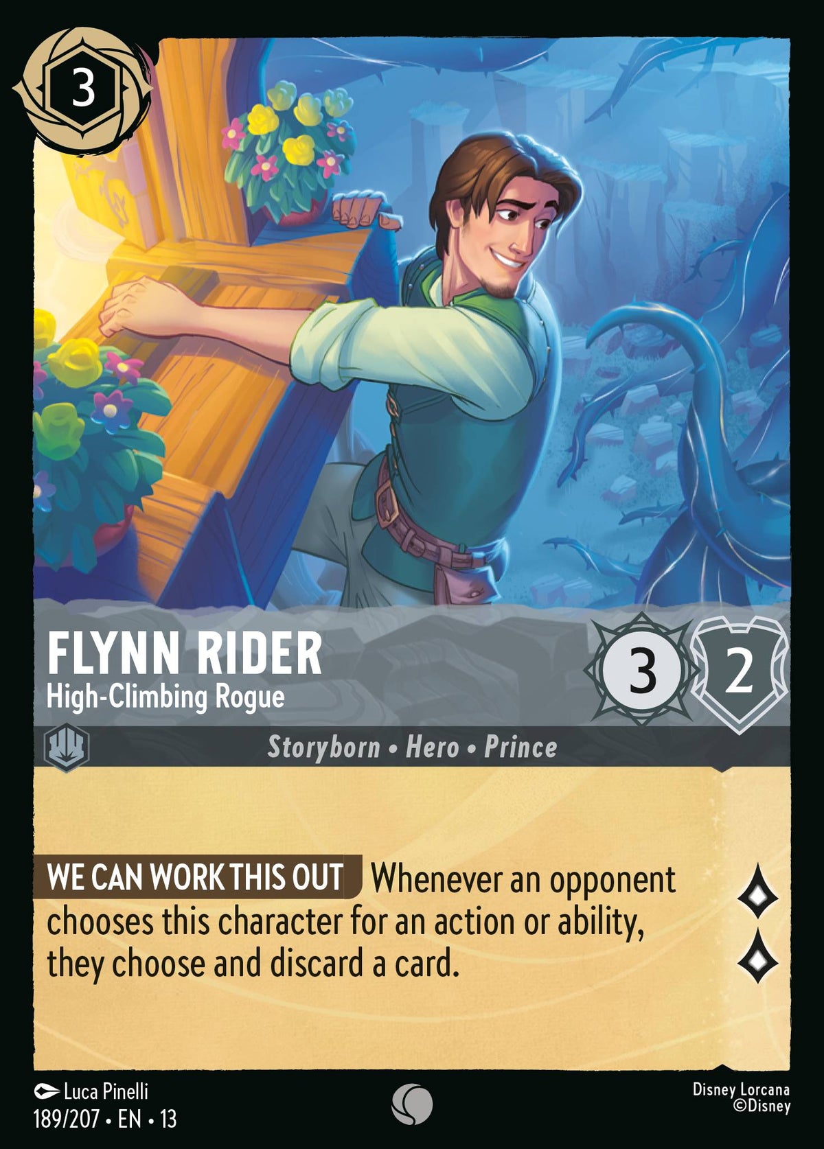 189/207 Flynn Rider - High-Climbing Rogue | Disney Lorcana Attack of the Vine!