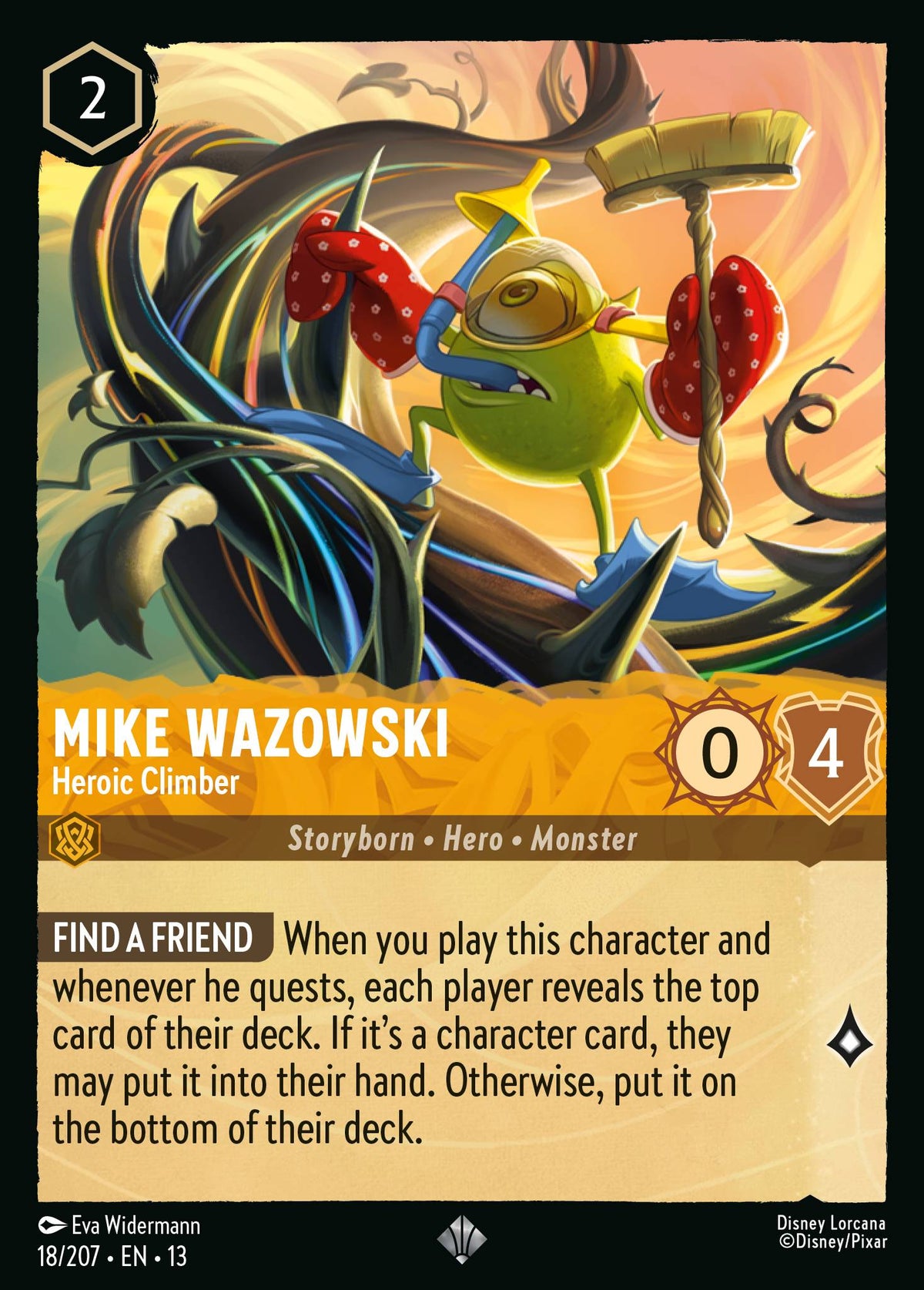 018/207 Mike Wazowski - Heroic Climber | Disney Lorcana Attack of the Vine!