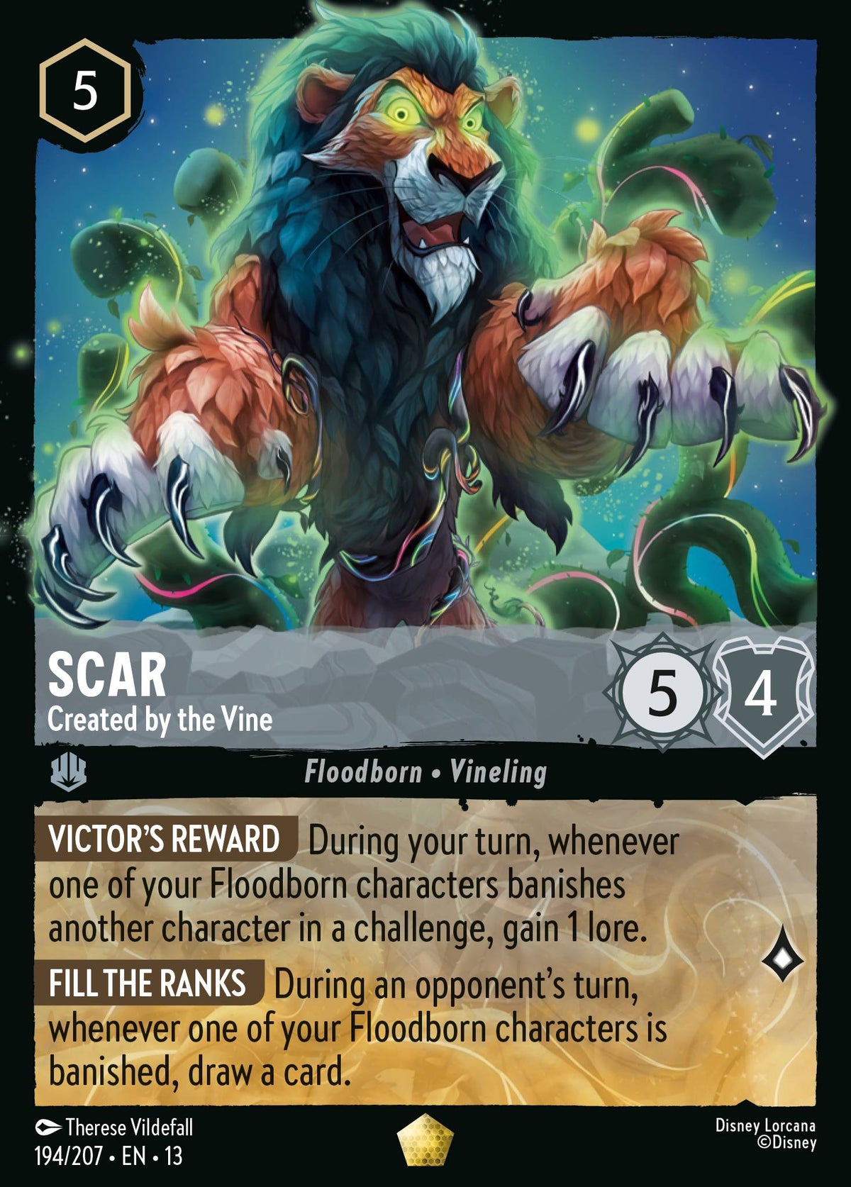 194/207 Scar - Created by the Vine | Disney Lorcana Attack of the Vine!