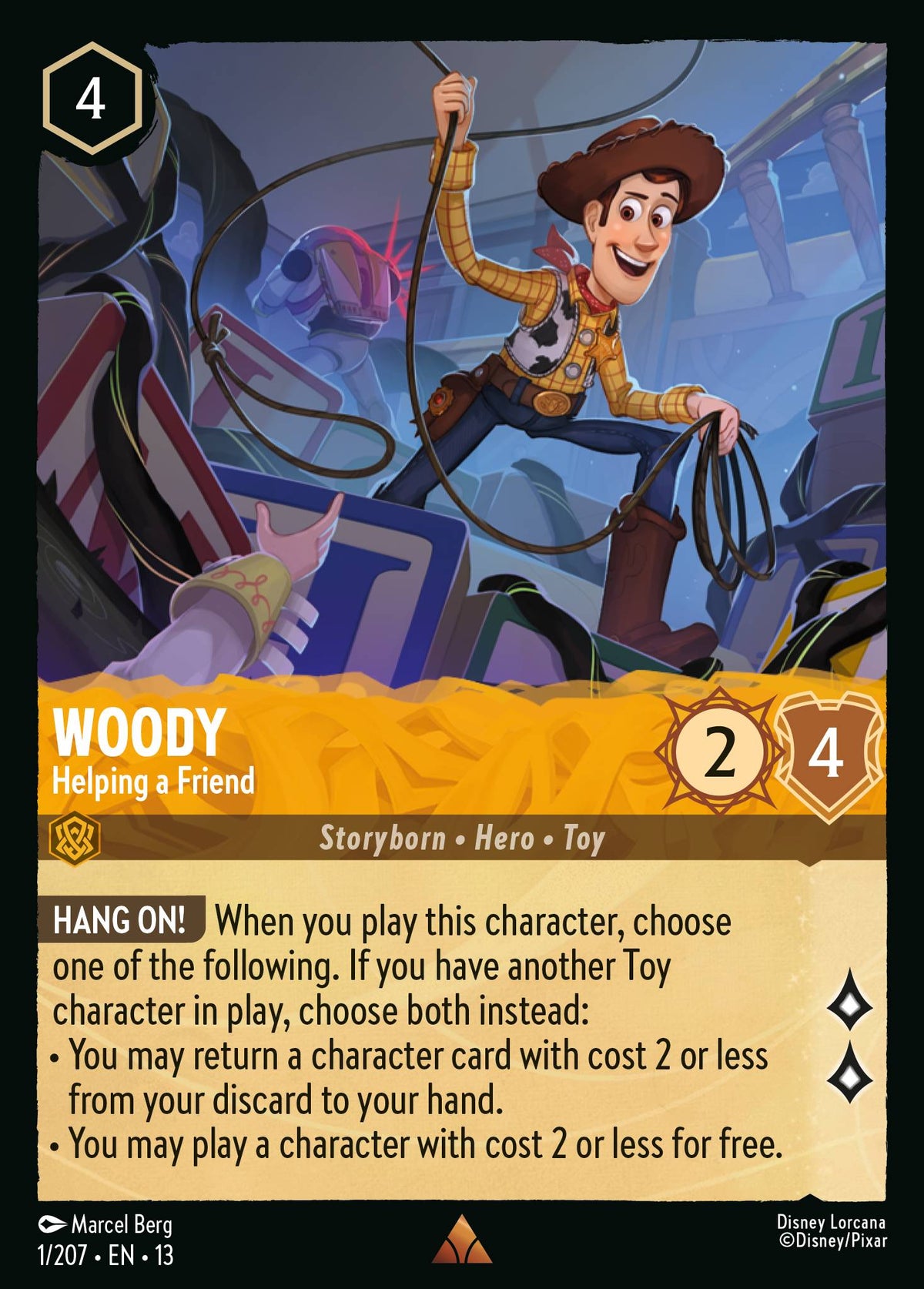 001/207 Woody - Helping a Friend | Disney Lorcana Attack of the Vine!