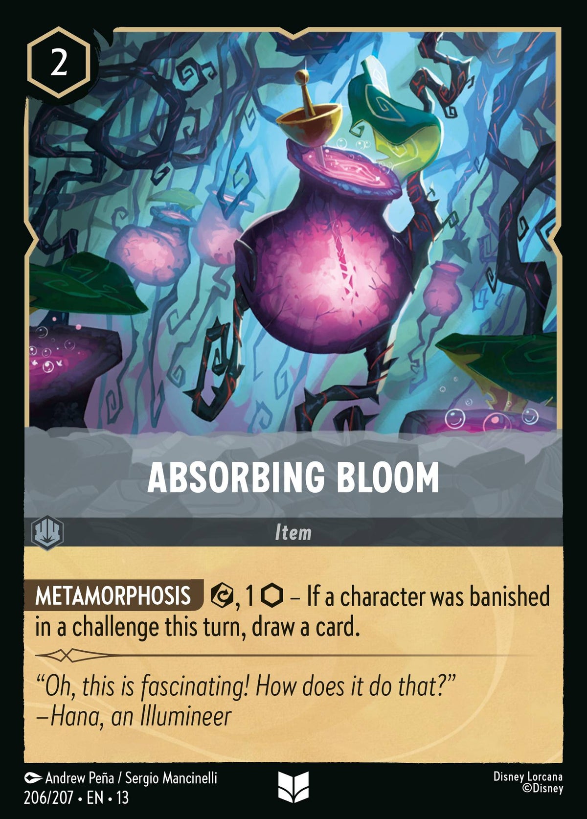 206/207 Absorbing Bloom | Disney Lorcana Attack of the Vine!