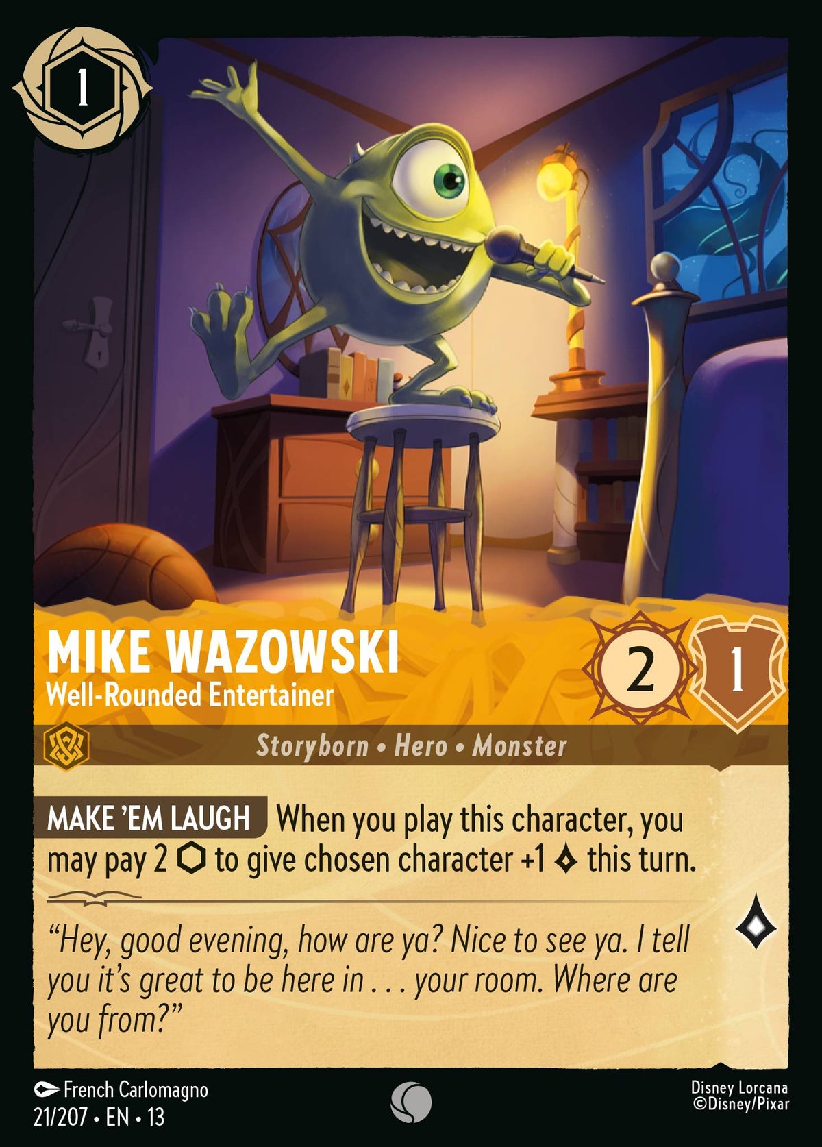 021/207 Mike Wazowski - Well-Rounded Entertainer | Disney Lorcana Attack of the Vine!