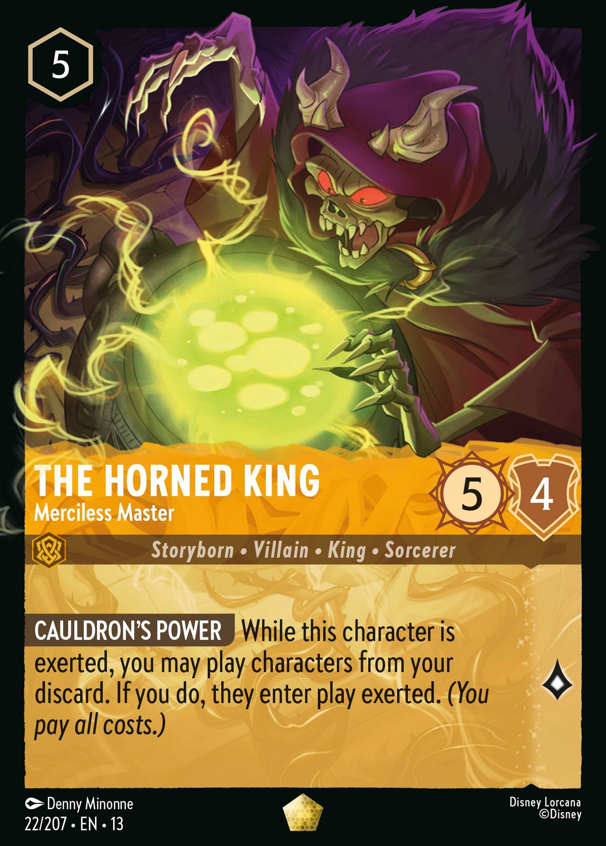 022/207 The Horned King - Merciless Master | Disney Lorcana Attack of the Vine!