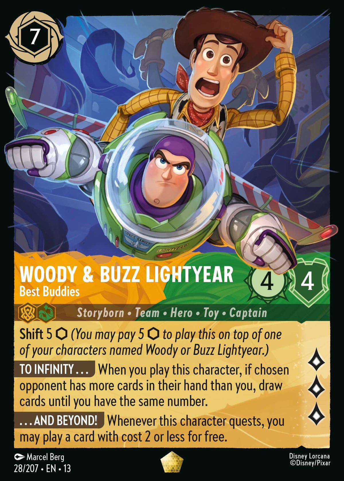 028/207 Woody & Buzz Lightyear - Best Buddies | Disney Lorcana Attack of the Vine!