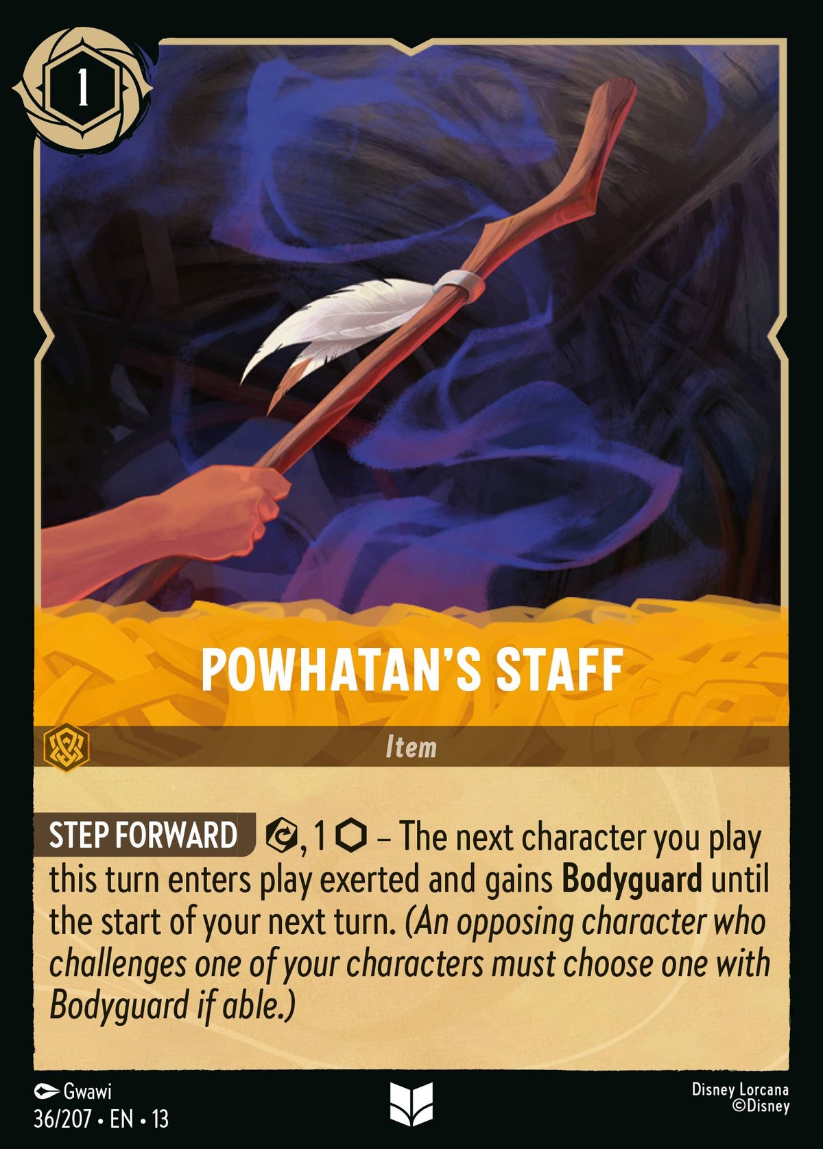 036/207 Powhatan's Staff | Disney Lorcana Attack of the Vine!