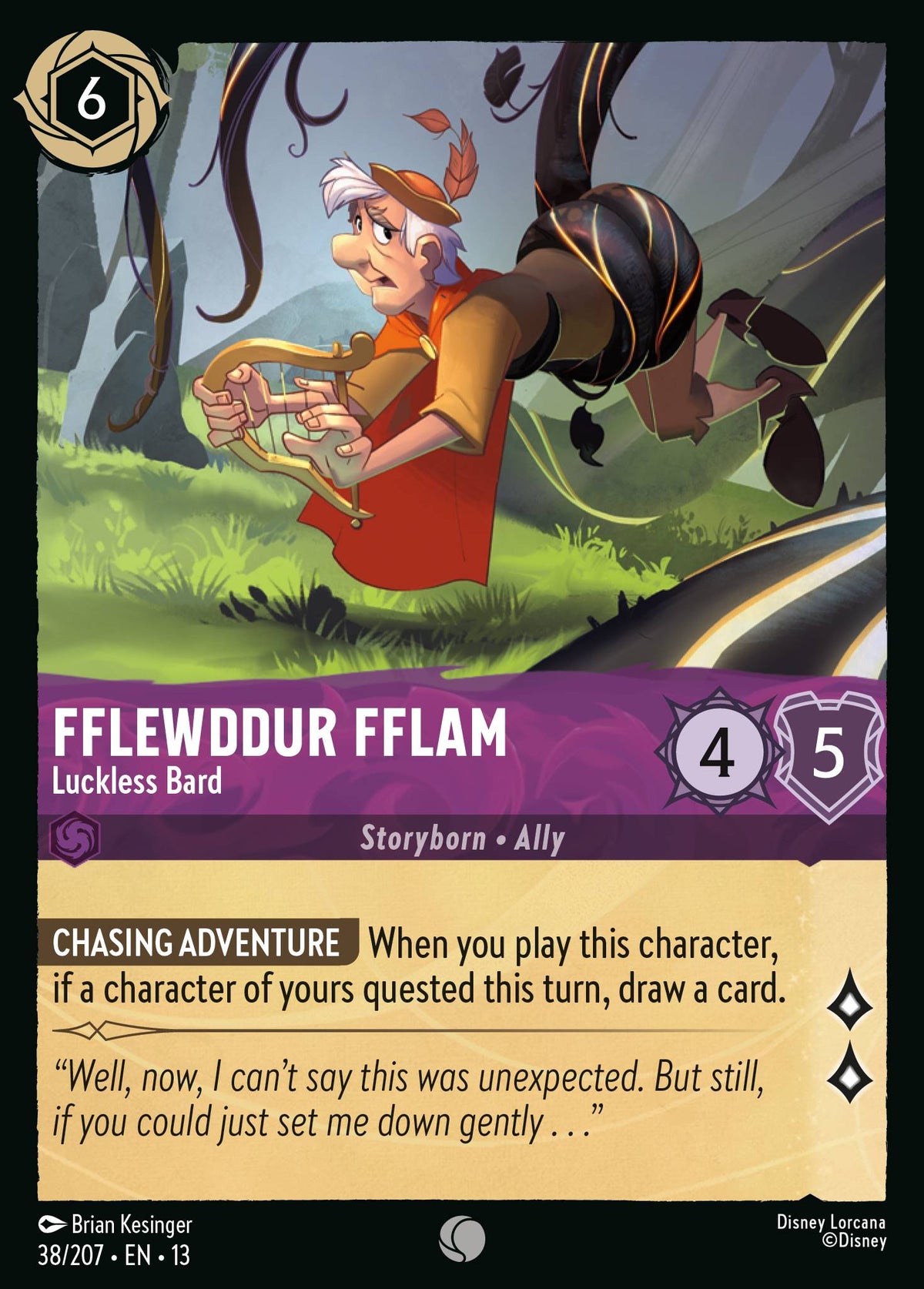 038/207 Fflewddur Fflam - Luckless Bard | Disney Lorcana Attack of the Vine!