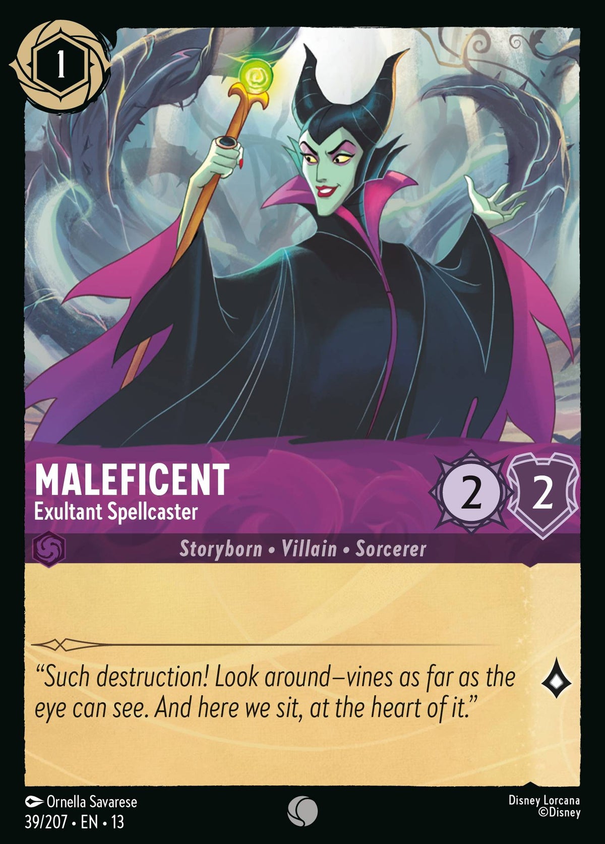 039/207 Maleficent - Exultant Spellcaster | Disney Lorcana Attack of the Vine!