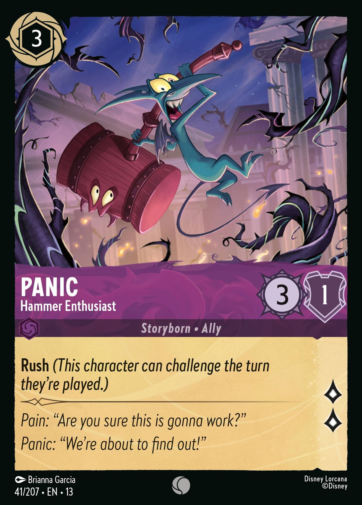 041/207 Panic - Hammer Enthusiast | Disney Lorcana Attack of the Vine!