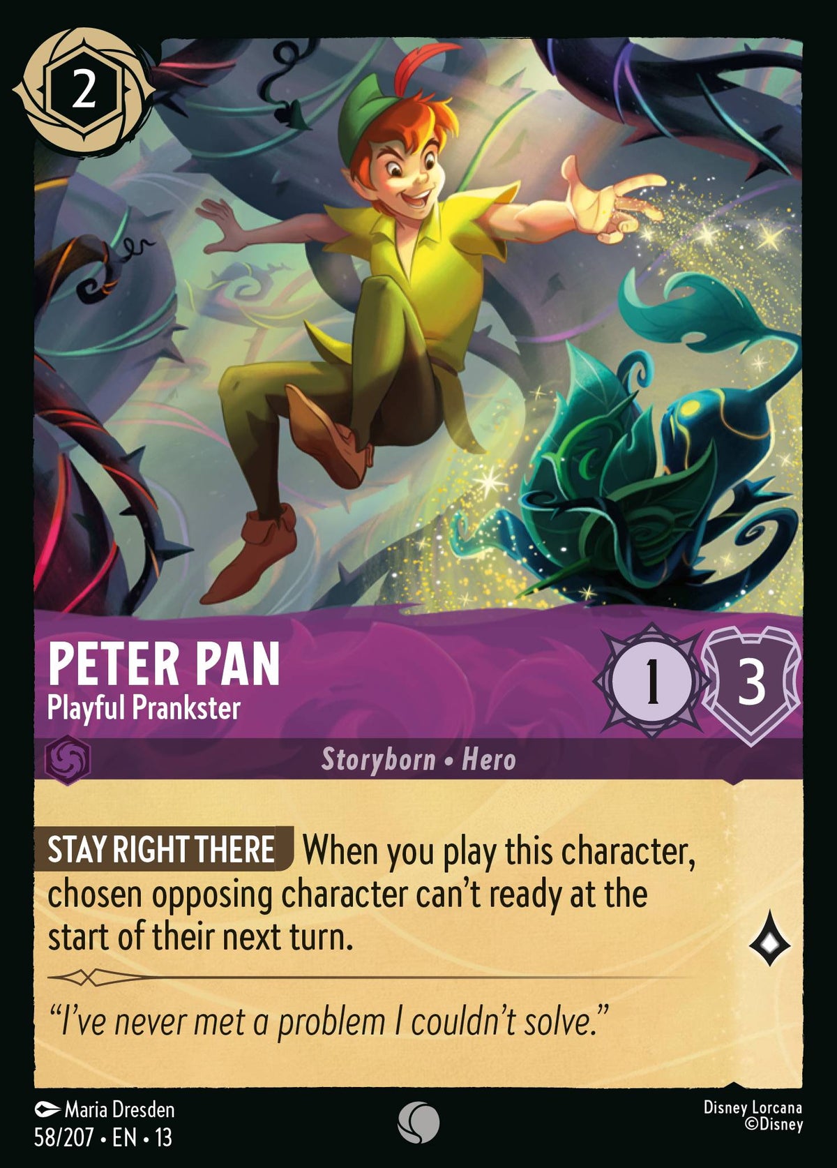 058/207 Peter Pan - Playful Prankster | Disney Lorcana Attack of the Vine!