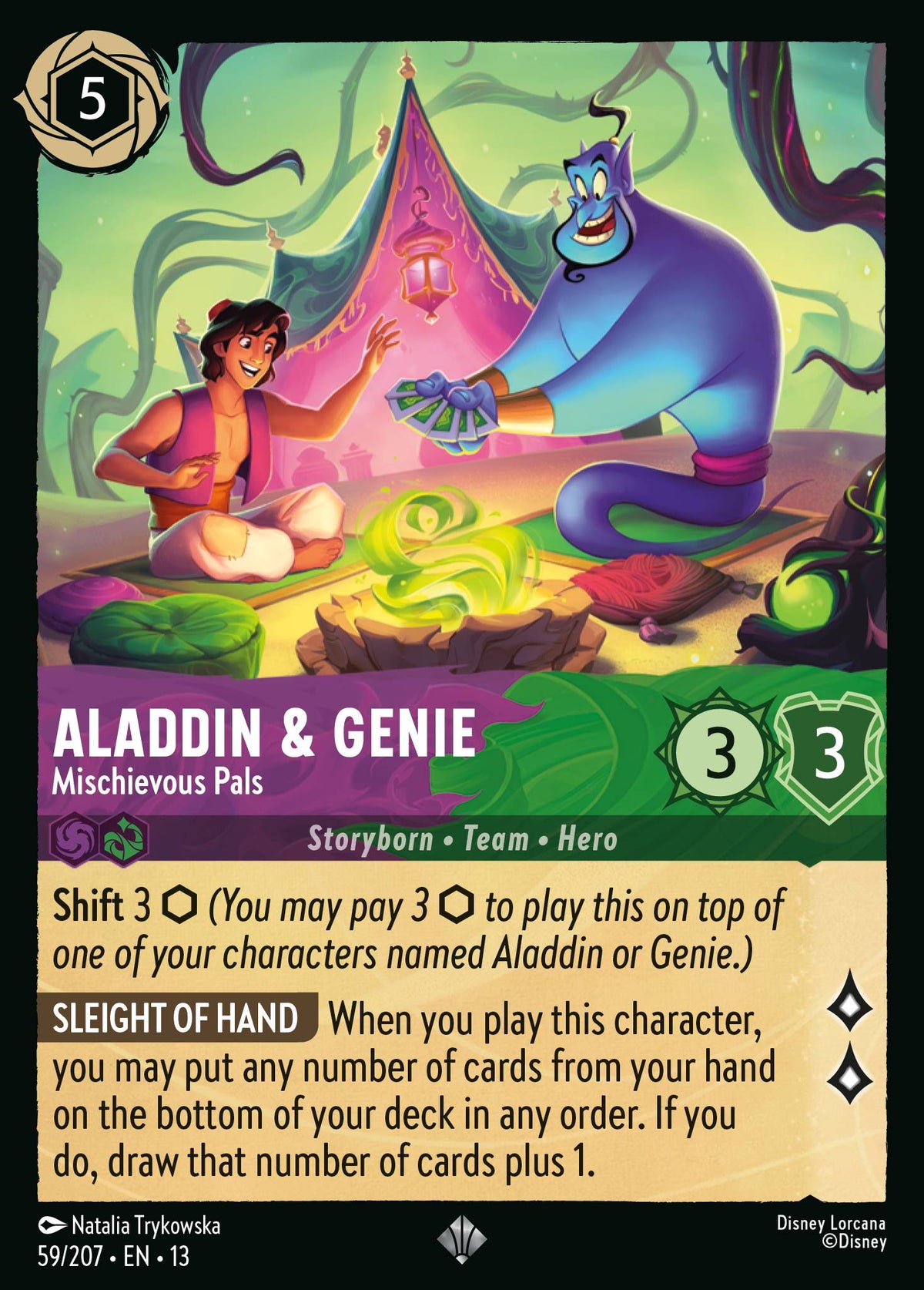 059/207 Aladdin & Genie - Mischievous Pals | Disney Lorcana Attack of the Vine!